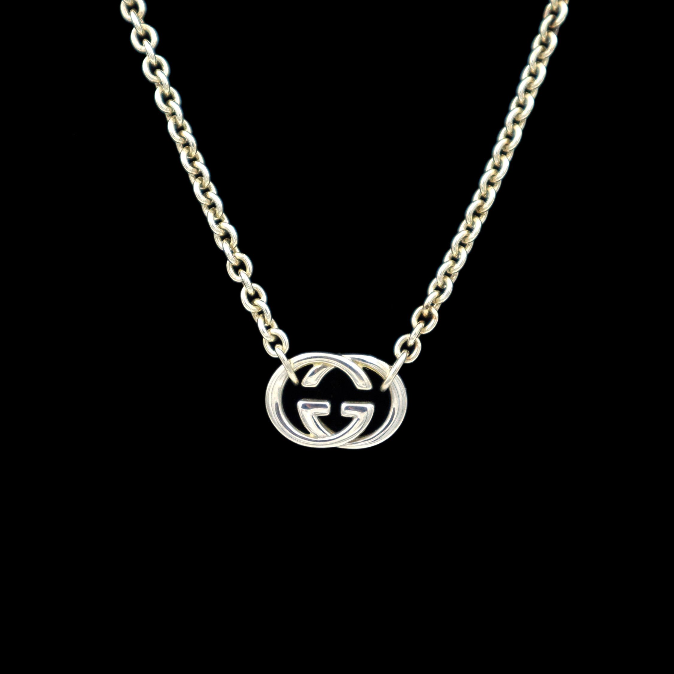 Gucci Vintage .925 Gucci Silver Interlocking G Pendant Necklace Size ONE SIZE - 1 Thumbnail