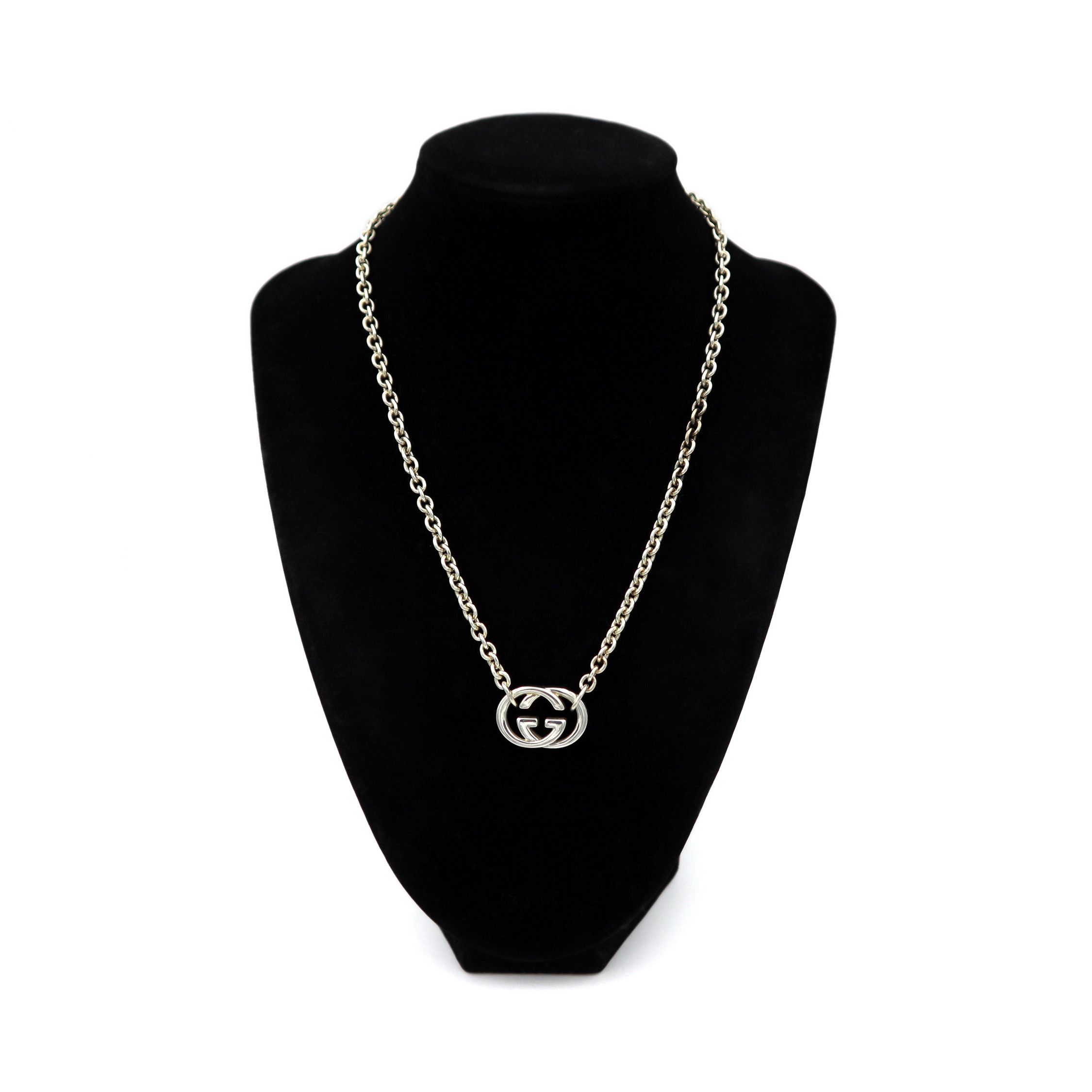Gucci Vintage .925 Gucci Silver Interlocking G Pendant Necklace Size ONE SIZE - 3 Thumbnail