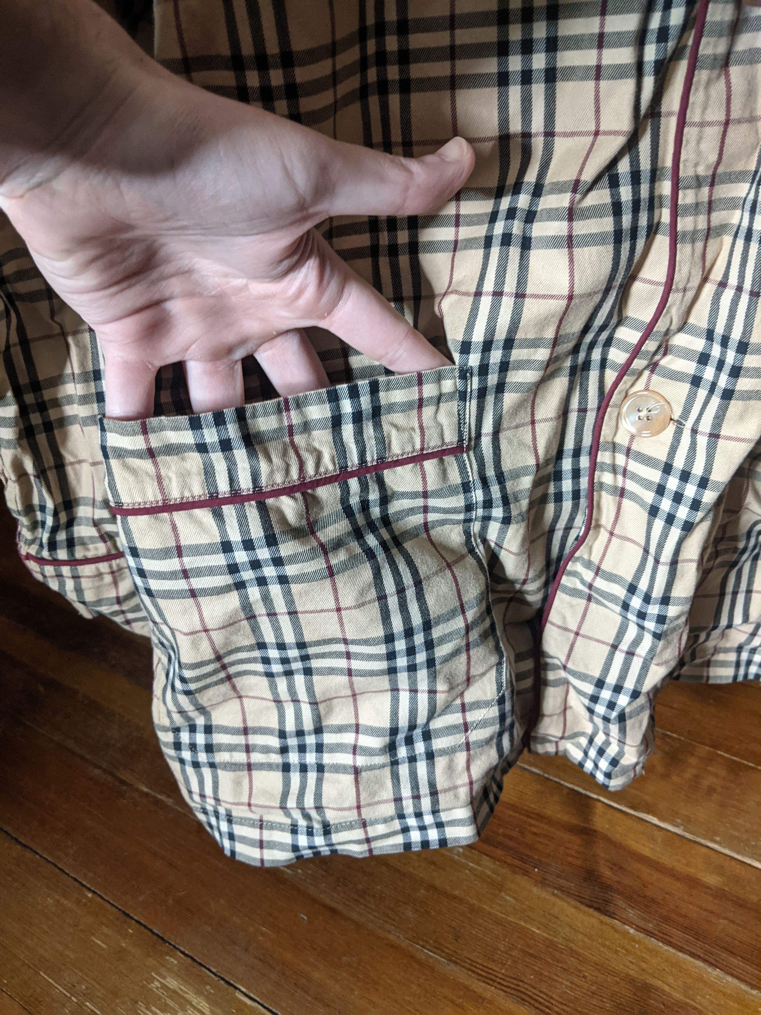 Burberry Nova check pyjama style logo embroidered shirt Size US M / EU 48-50 / 2 - 5 Thumbnail