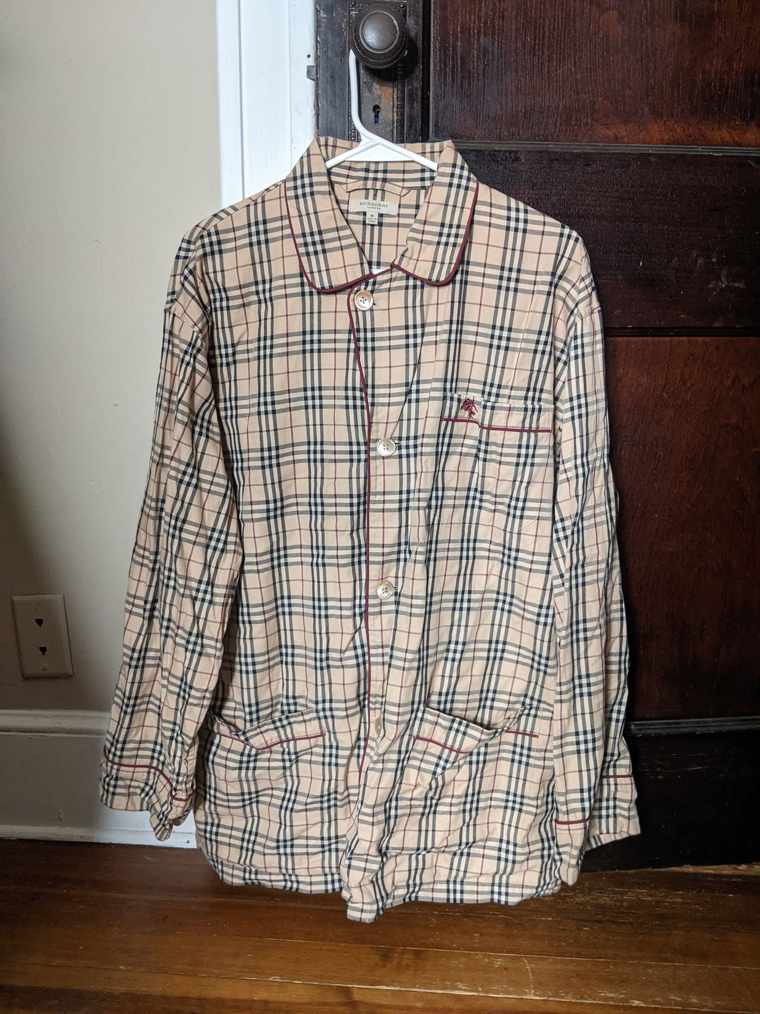 Burberry Nova check pyjama style logo embroidered shirt Size US M / EU 48-50 / 2 - 9 Thumbnail