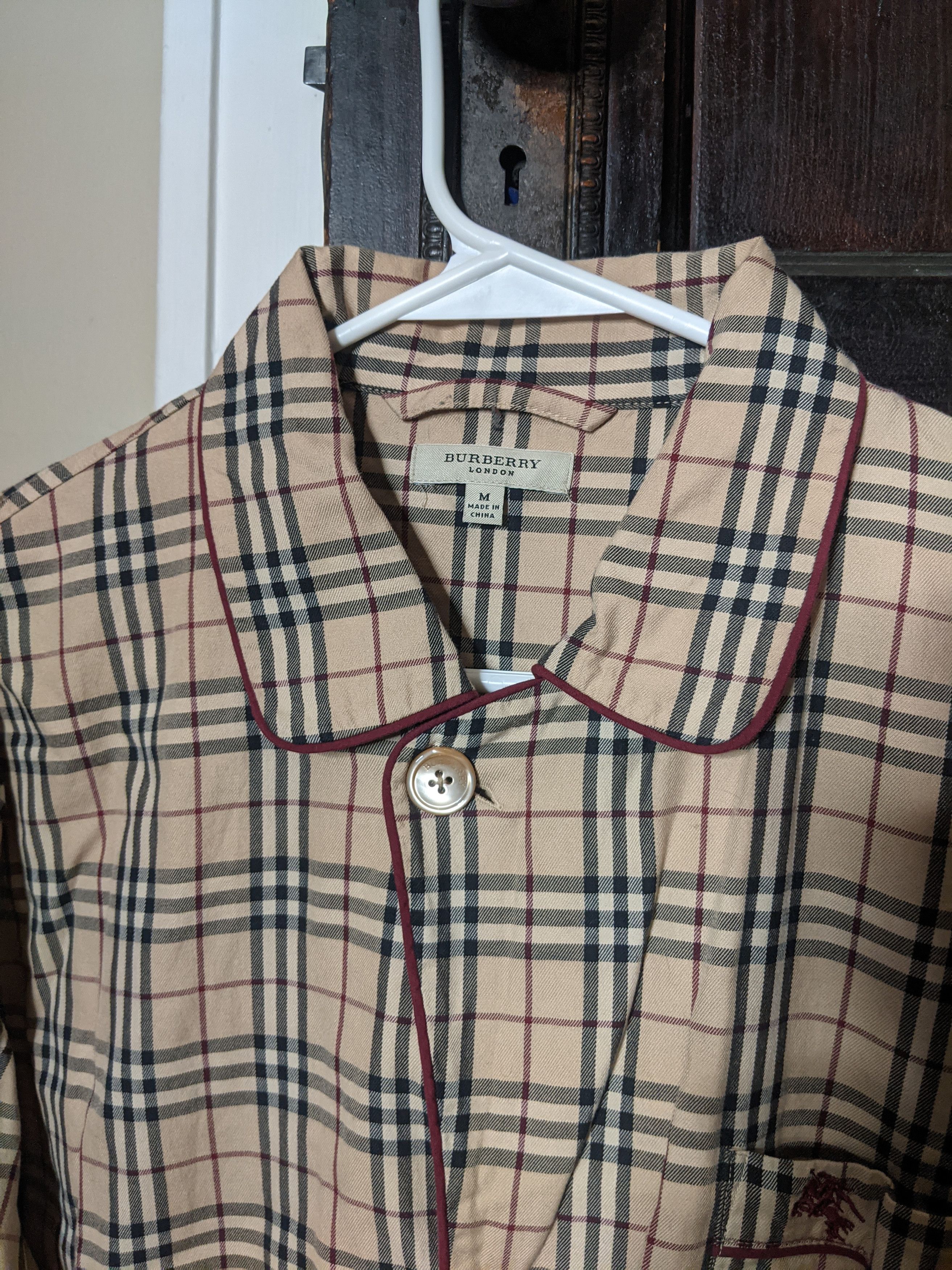Burberry Nova check pyjama style logo embroidered shirt Size US M / EU 48-50 / 2 - 7 Thumbnail