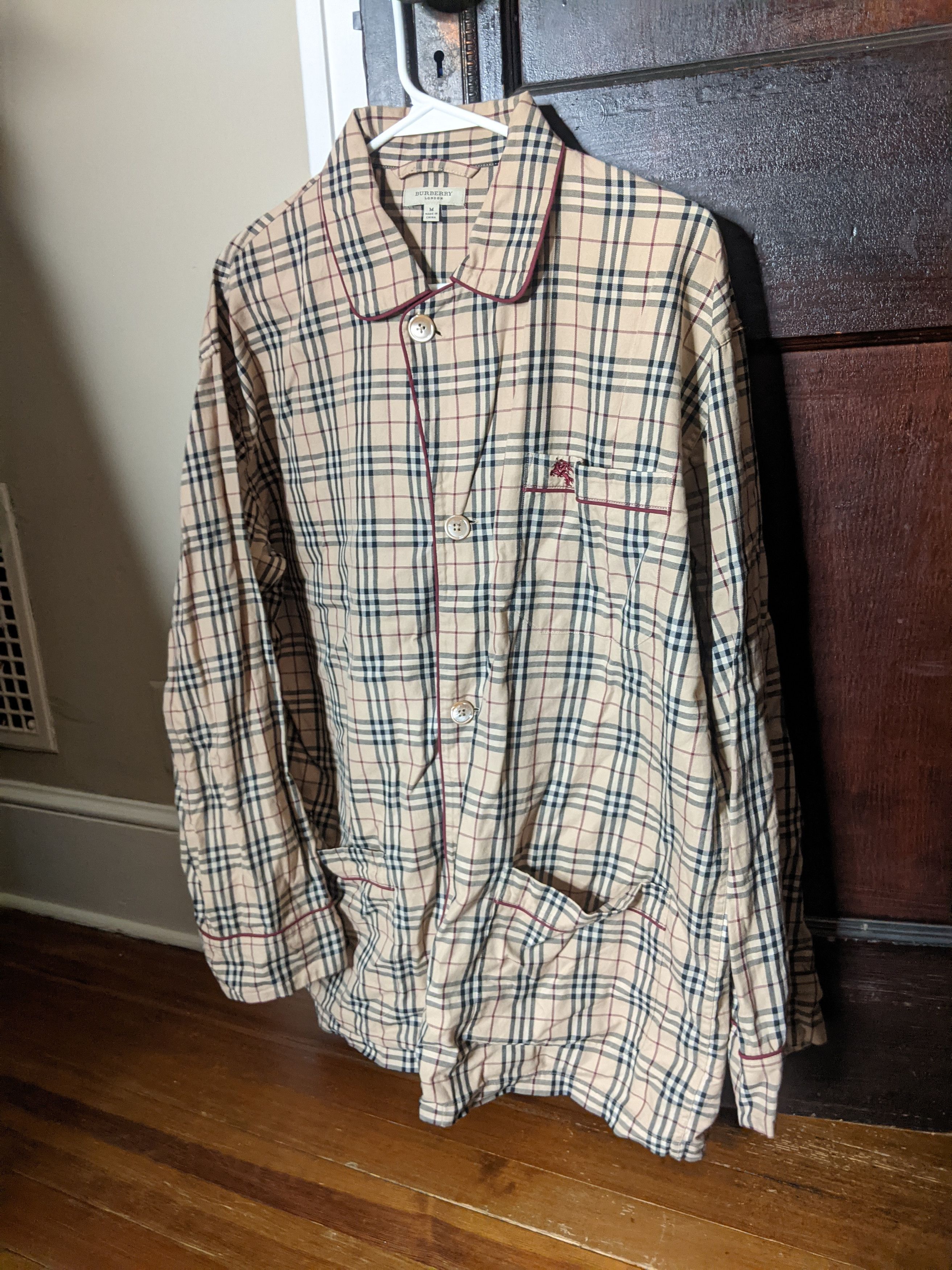 Burberry Nova check pyjama style logo embroidered shirt Size US M / EU 48-50 / 2 - 1 Thumbnail
