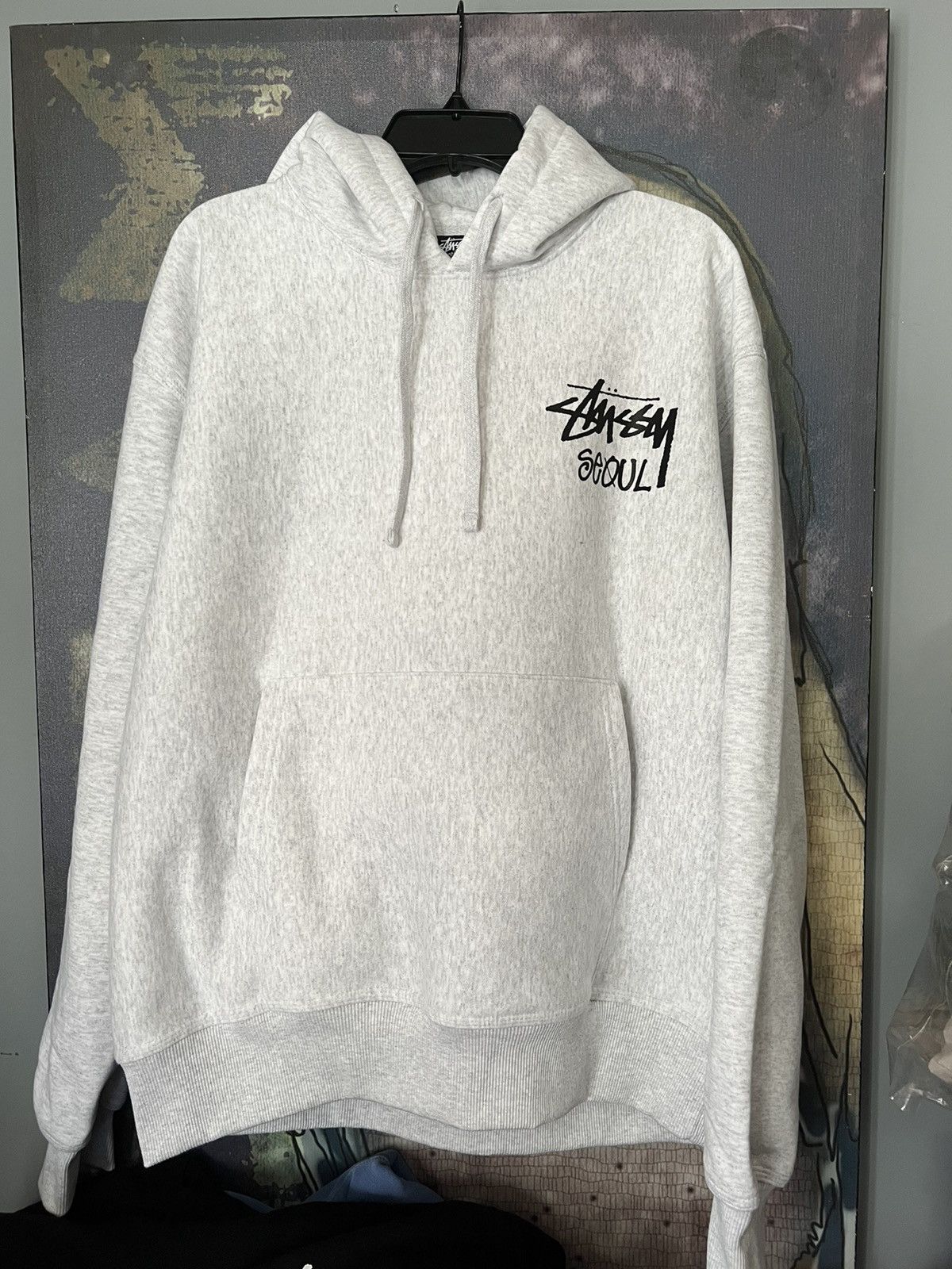 Vintage Stussy Grey Seoul Hoodie | Grailed