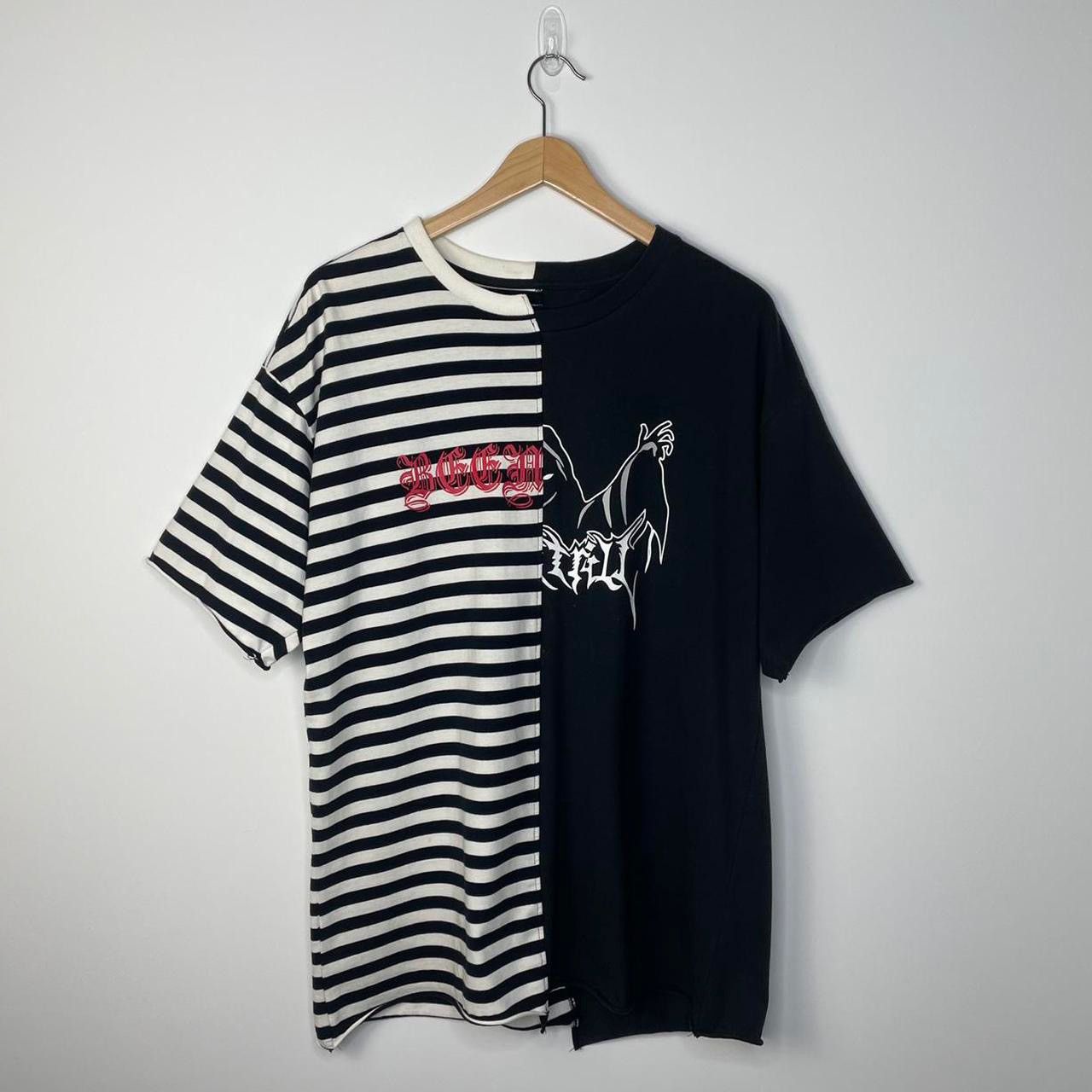 Been Trill Mens Split Tee Striped Black White T-Shirt M