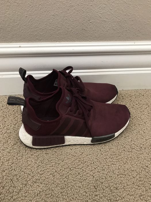 Adidas nmd maroon clearance suede