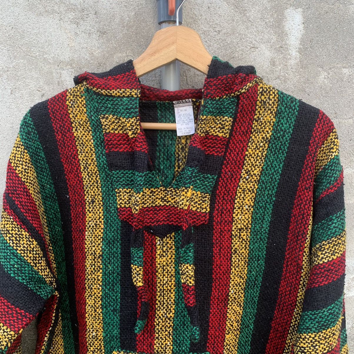 Mexican Threads × Mexicana × Vintage 1990’s Vintage Baja Mexican Sweater Baja Rasta Marley Hoodie Size US M / EU 48-50 / 2 - 6 Thumbnail