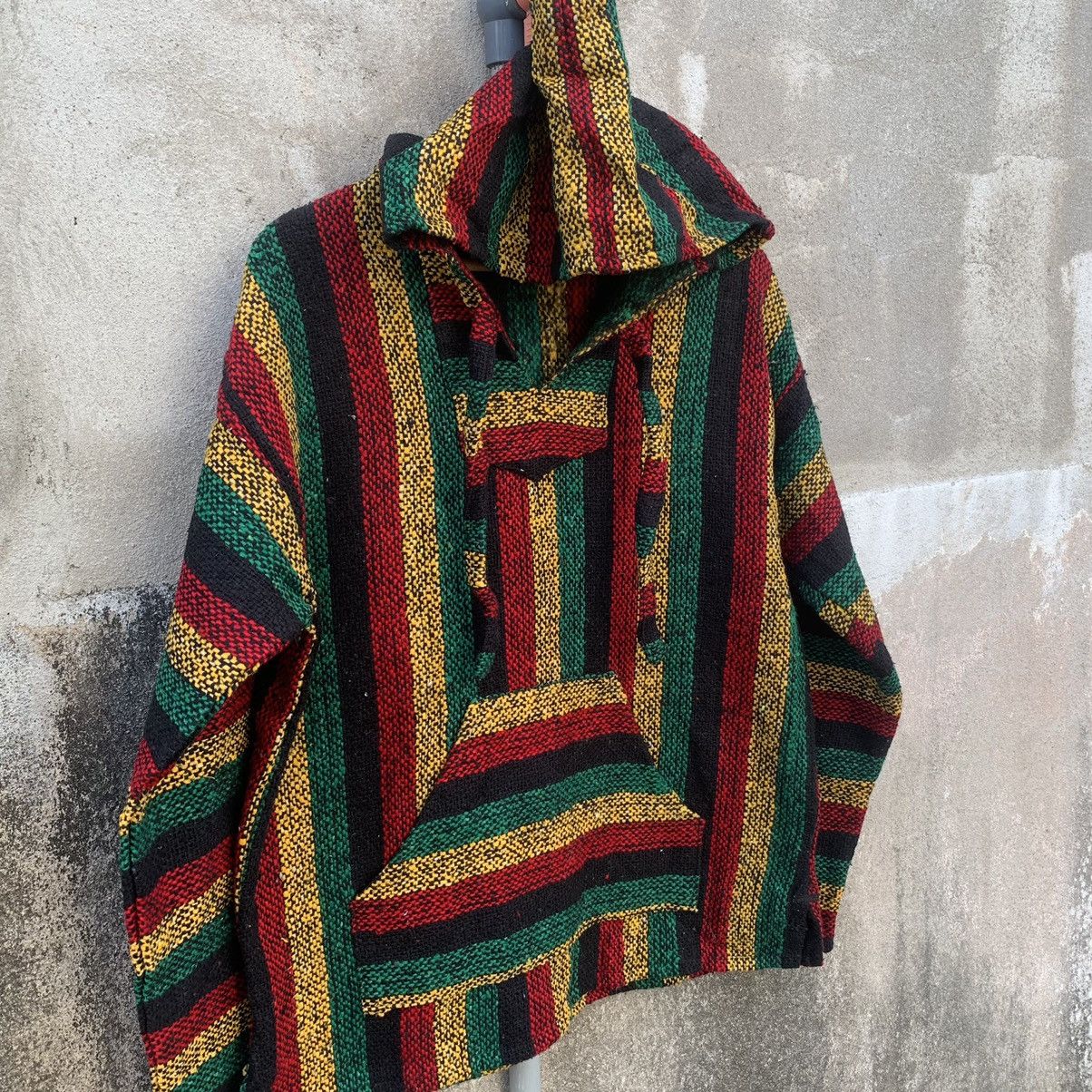 Mexican Threads × Mexicana × Vintage 1990’s Vintage Baja Mexican Sweater Baja Rasta Marley Hoodie Size US M / EU 48-50 / 2 - 2 Thumbnail