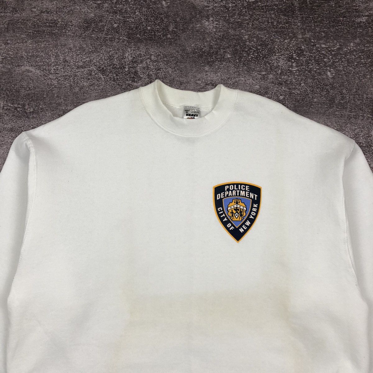 Fruit Of The Loom Vintage 90s Police NYPD Sweatshirt Made In USA Size US XL / EU 56 / 4 - 2 Thumbnail