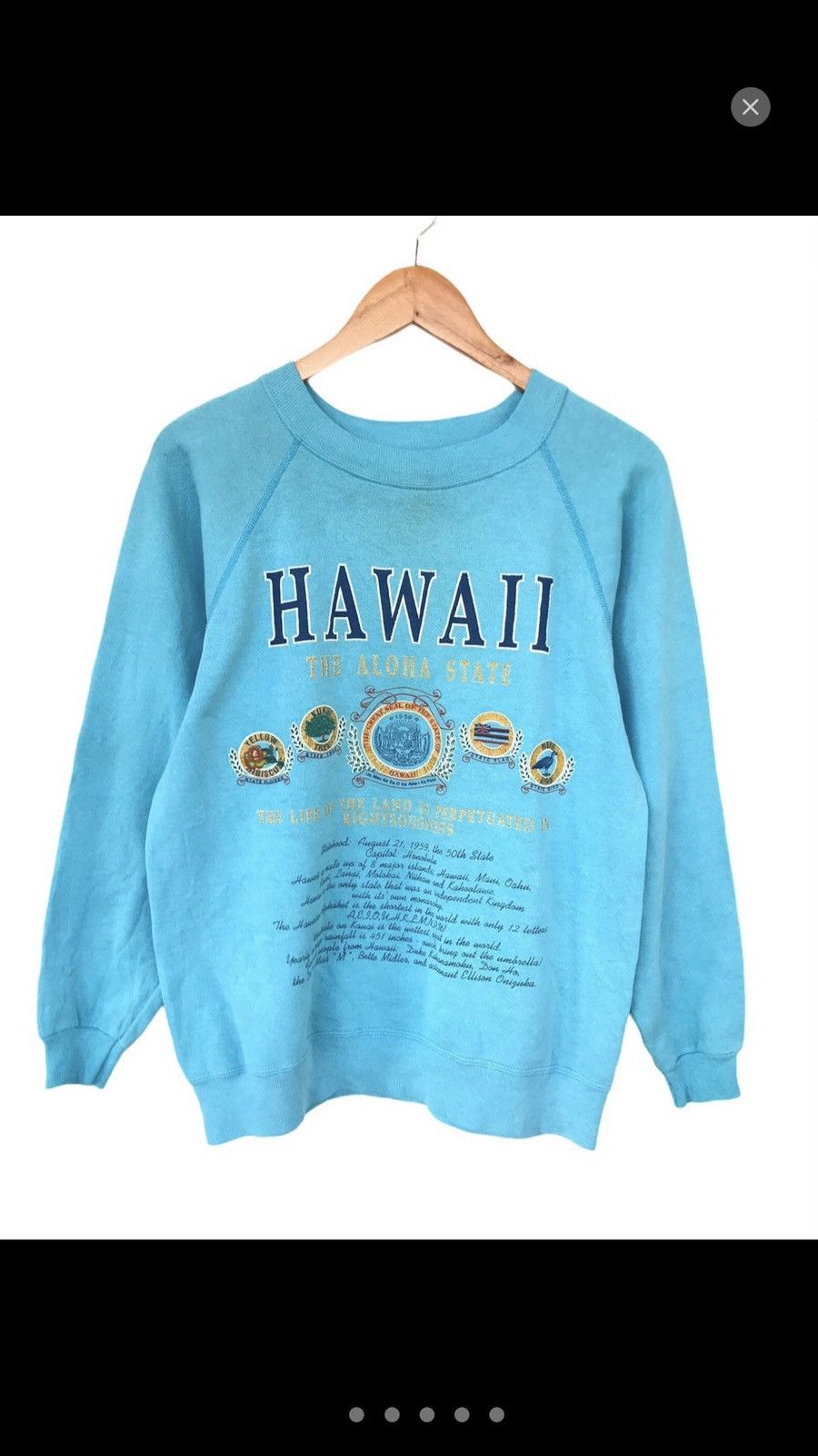 Vintage Vintage 90’s Aloha State Sea Blue Jumper Sweatshirt Size US M / EU 48-50 / 2 - 1 Thumbnail