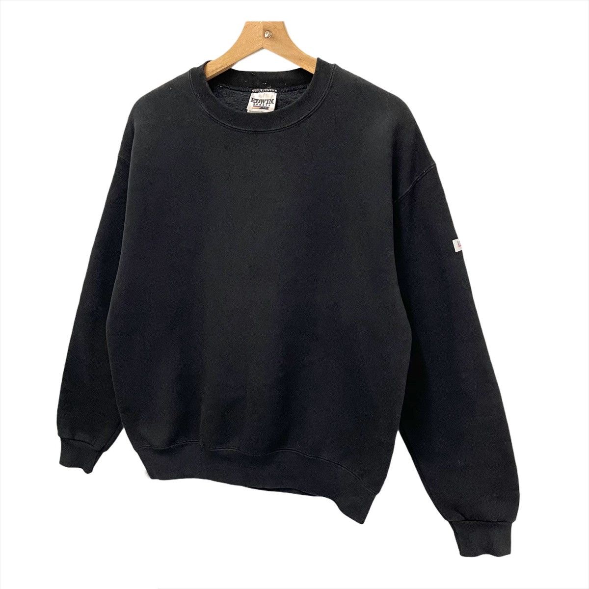 Edwin × Vintage 💥VINTAGE EDWIN PLAN BLACK CREWNECK SWEATER Size US M / EU 48-50 / 2 - 3 Thumbnail