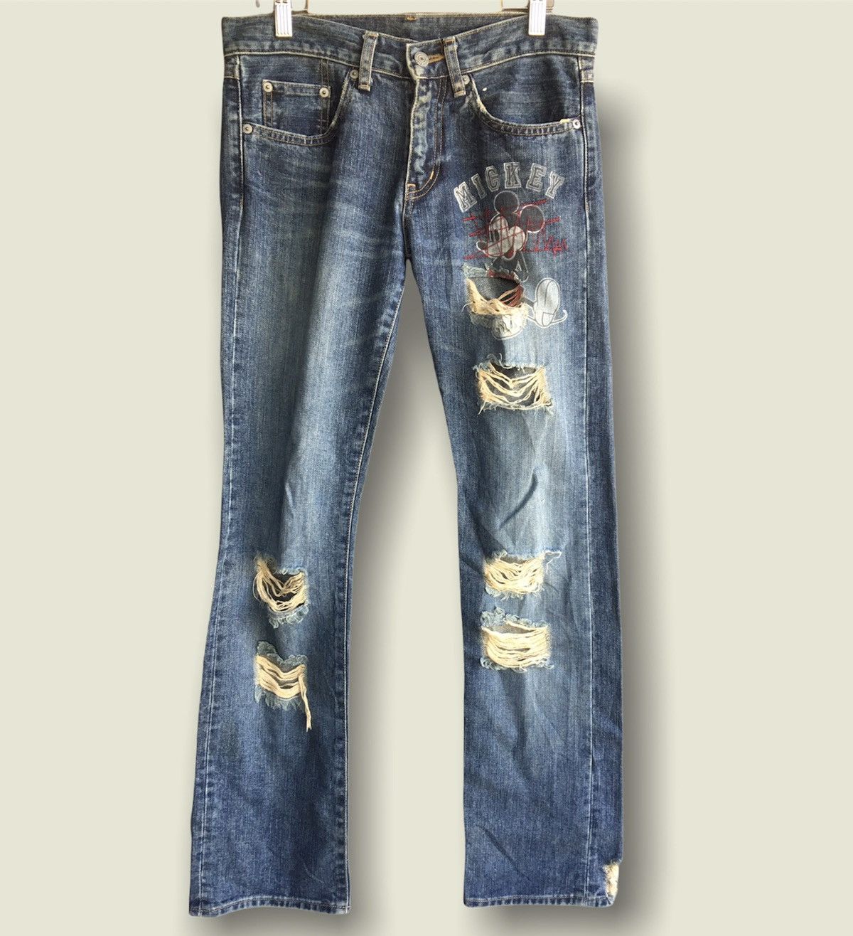 Disney × Mickey Mouse Disney Mickey Mouse Distressed Denim Pants Size US 30 / EU 46 - 3 Thumbnail