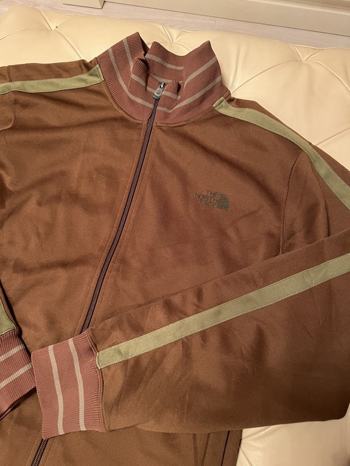 The North Face Brown and Olive Green Zip Up Jacket