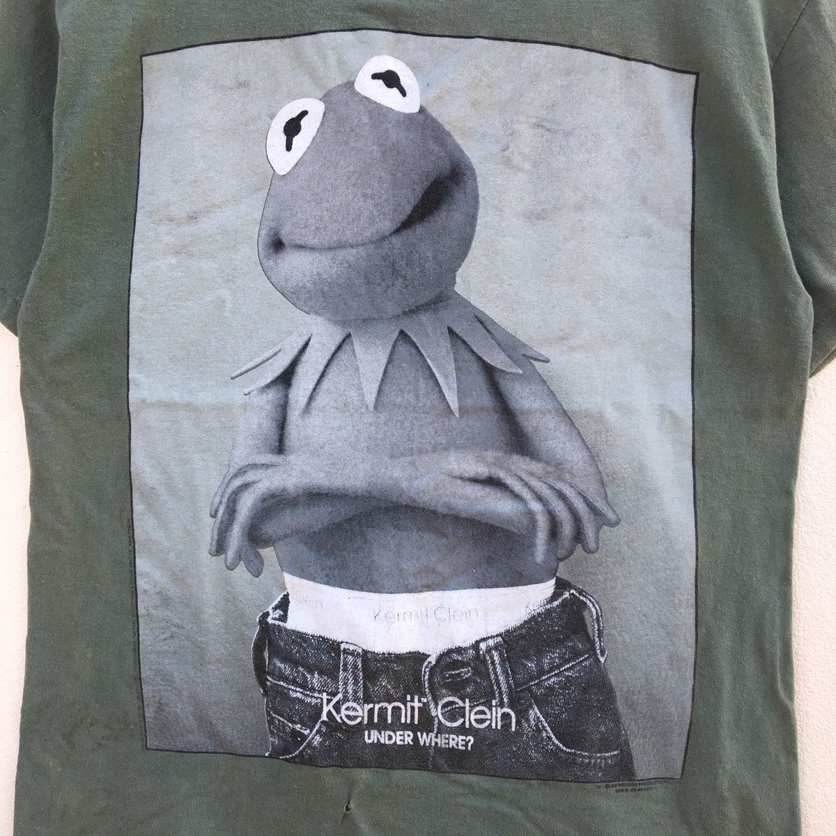 Changes × Vintage Vintage KERMIT KLEIN PARODY CALVIN KLEIN JIM HENSON T-shirt Size US M / EU 48-50 / 2 - 5 Thumbnail
