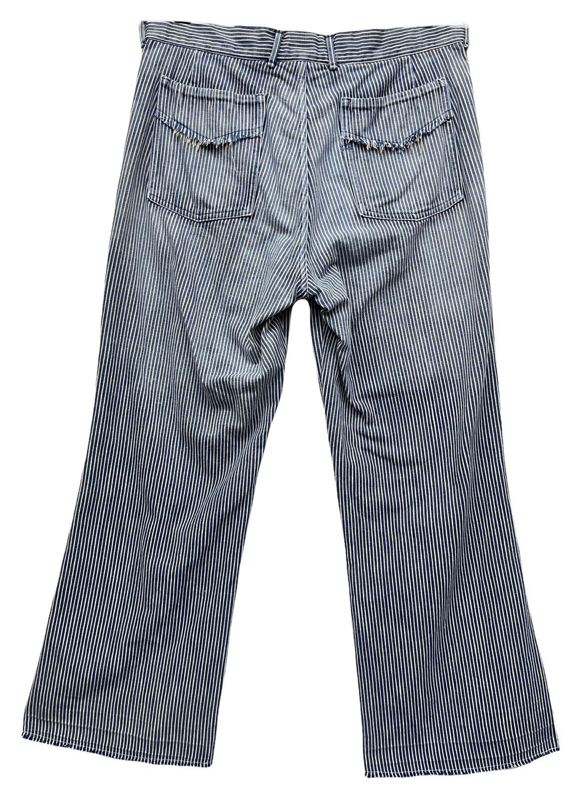 45rpm Vintage 45RPM Japan Hickory Stripes Released Hem Bush Pants Size US 31 - 5 Thumbnail