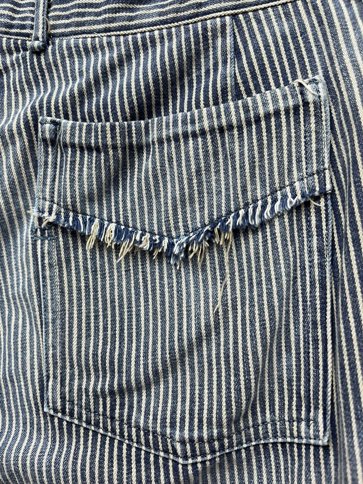 45rpm Vintage 45RPM Japan Hickory Stripes Released Hem Bush Pants Size US 31 - 7 Thumbnail
