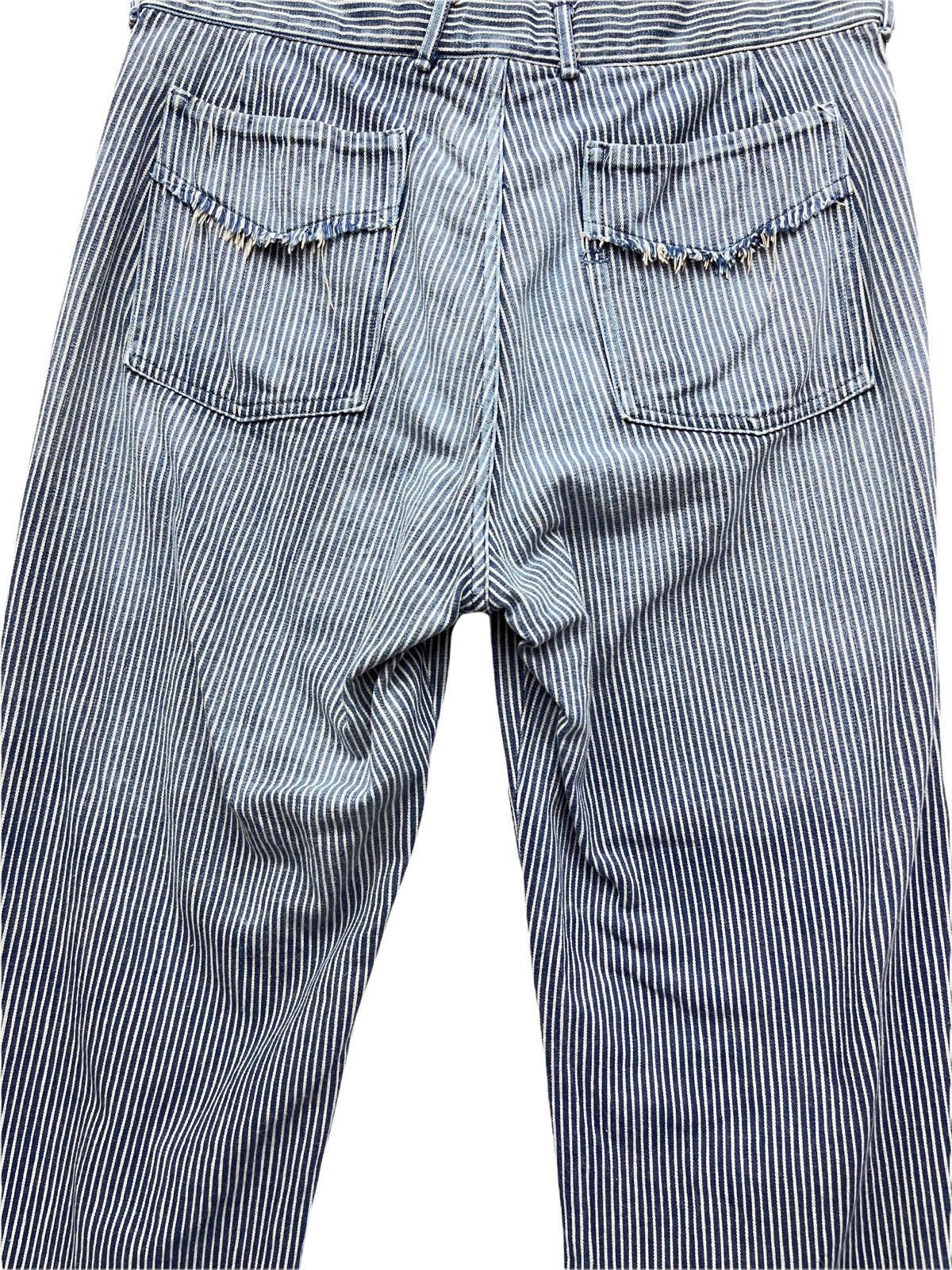 45rpm Vintage 45RPM Japan Hickory Stripes Released Hem Bush Pants Size US 31 - 6 Thumbnail