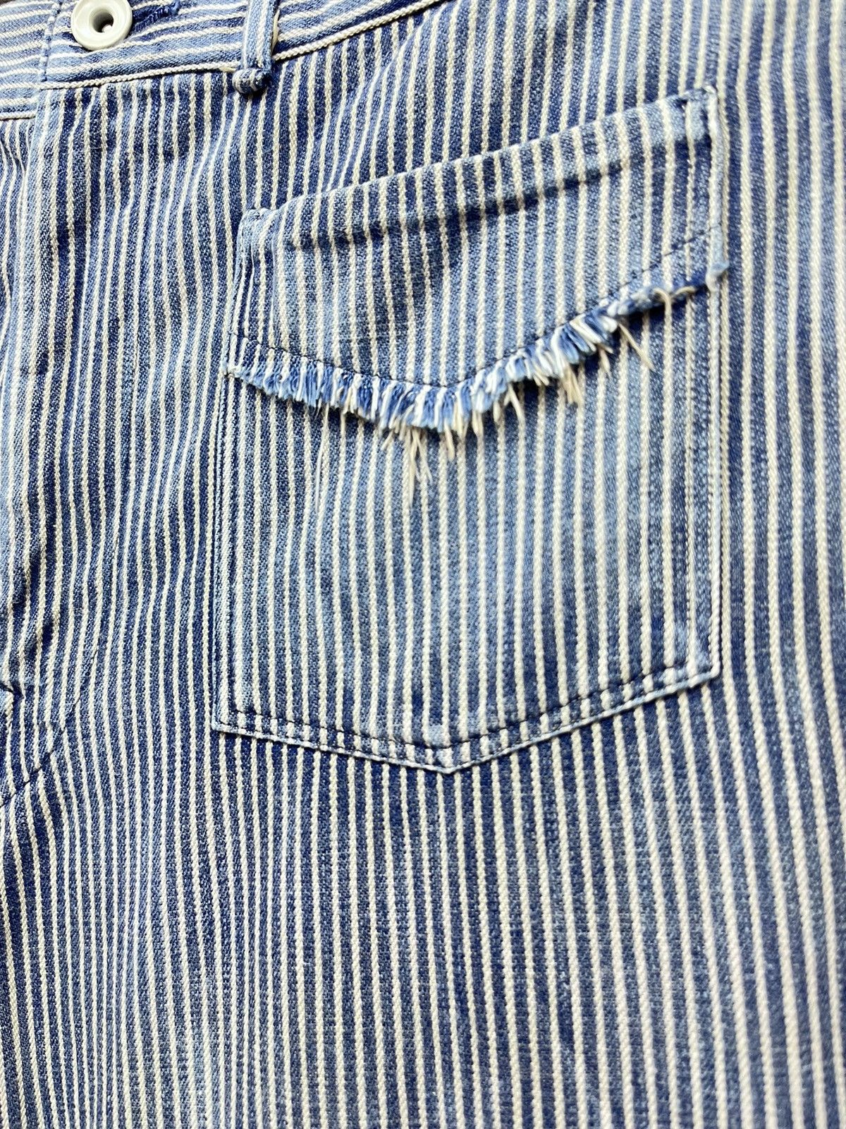 45rpm Vintage 45RPM Japan Hickory Stripes Released Hem Bush Pants Size US 31 - 3 Thumbnail