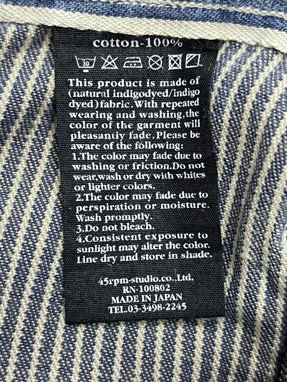 45rpm Vintage 45RPM Japan Hickory Stripes Released Hem Bush Pants Size US 31 - 13 Thumbnail