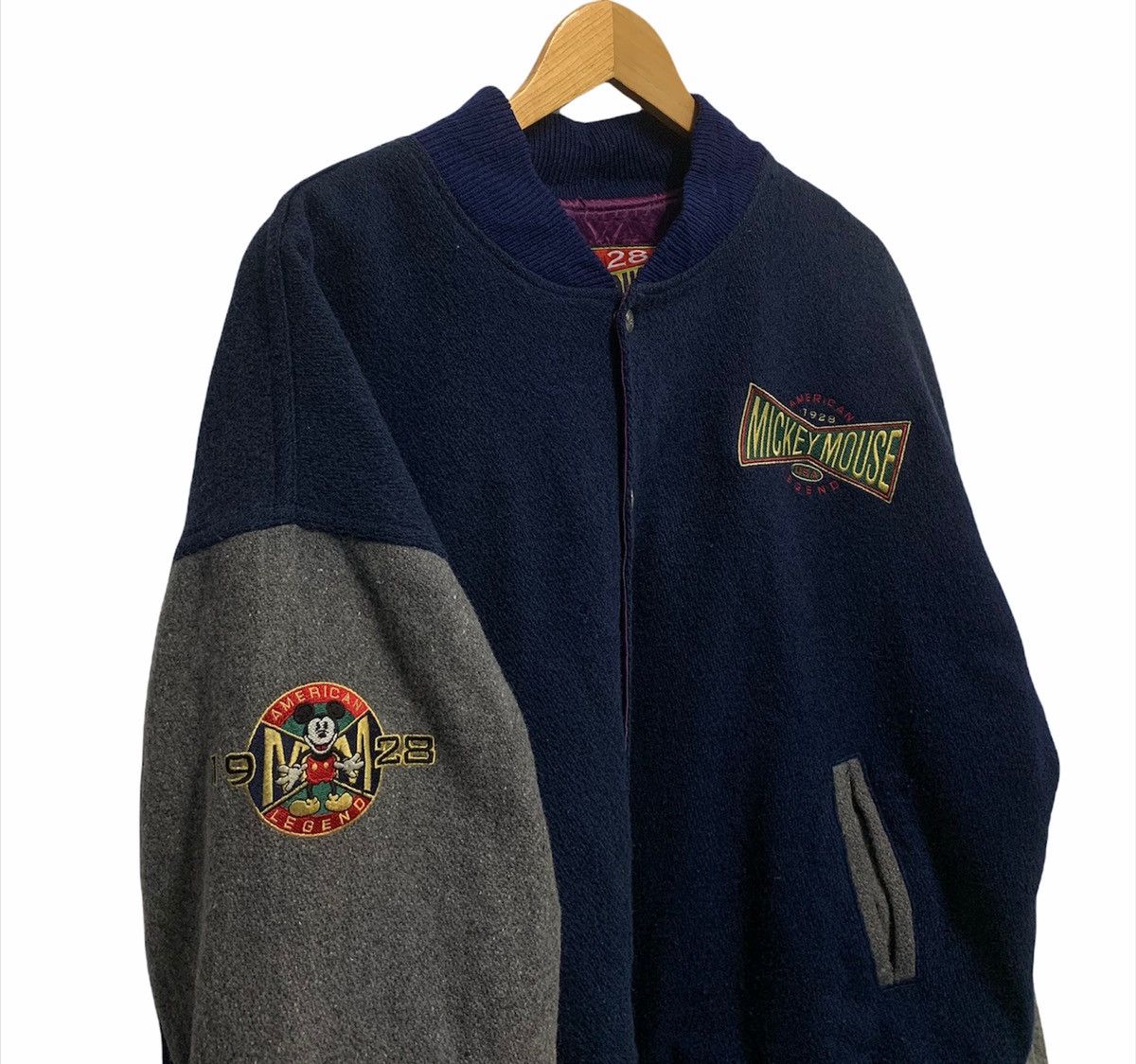 Mickey Mouse × Vintage RARE ‼️ 80s Mickey Mouse Varsity Oversized Jacket Size US L / EU 52-54 / 3 - 4 Thumbnail