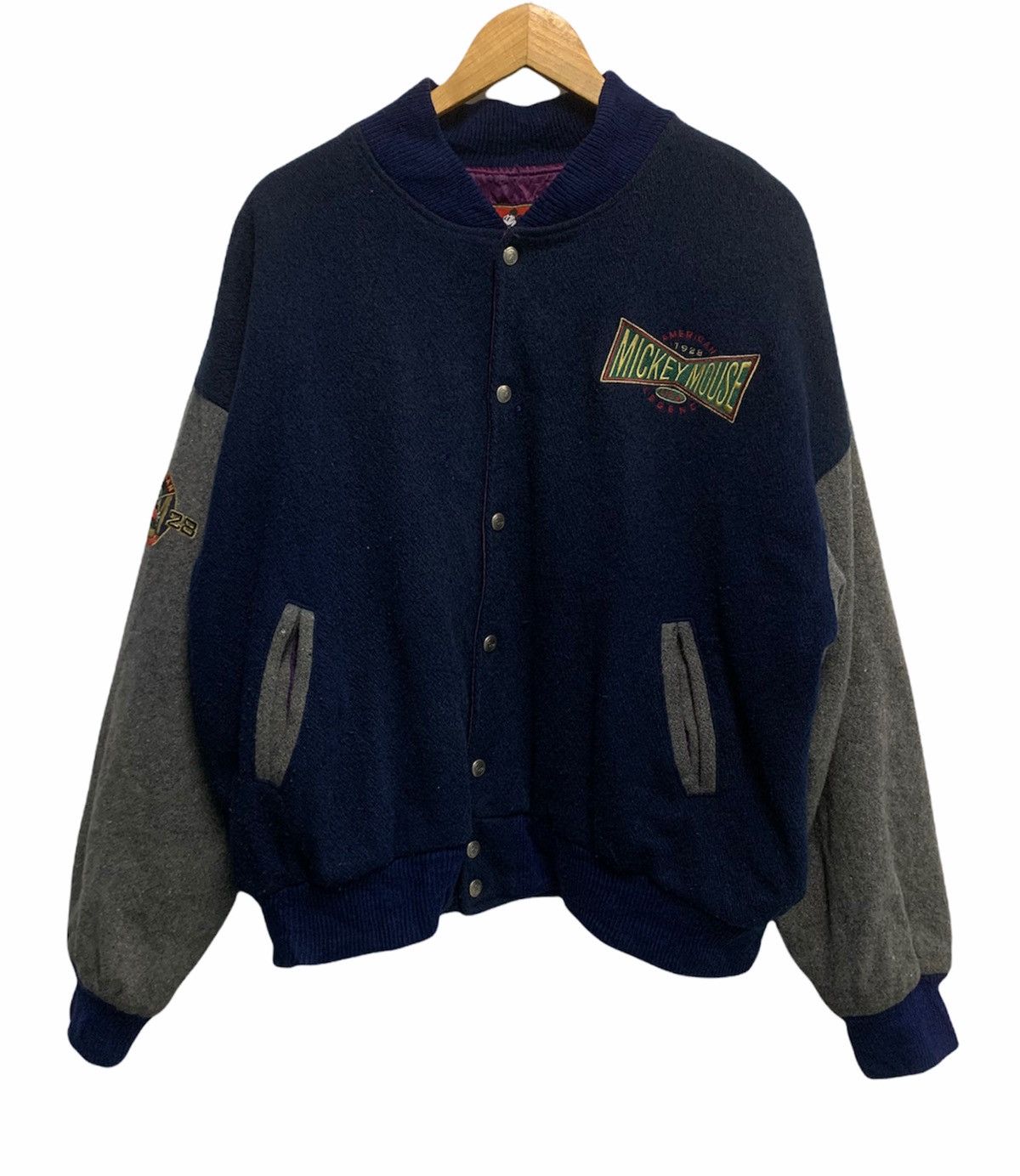 Mickey Mouse × Vintage RARE ‼️ 80s Mickey Mouse Varsity Oversized Jacket Size US L / EU 52-54 / 3 - 2 Thumbnail
