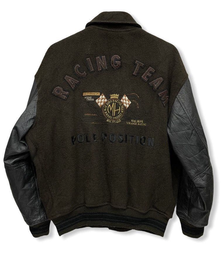 Racing × Varsity Jacket × Vintage 90’s MACHOPE RACING TEAM Wool Leather ...