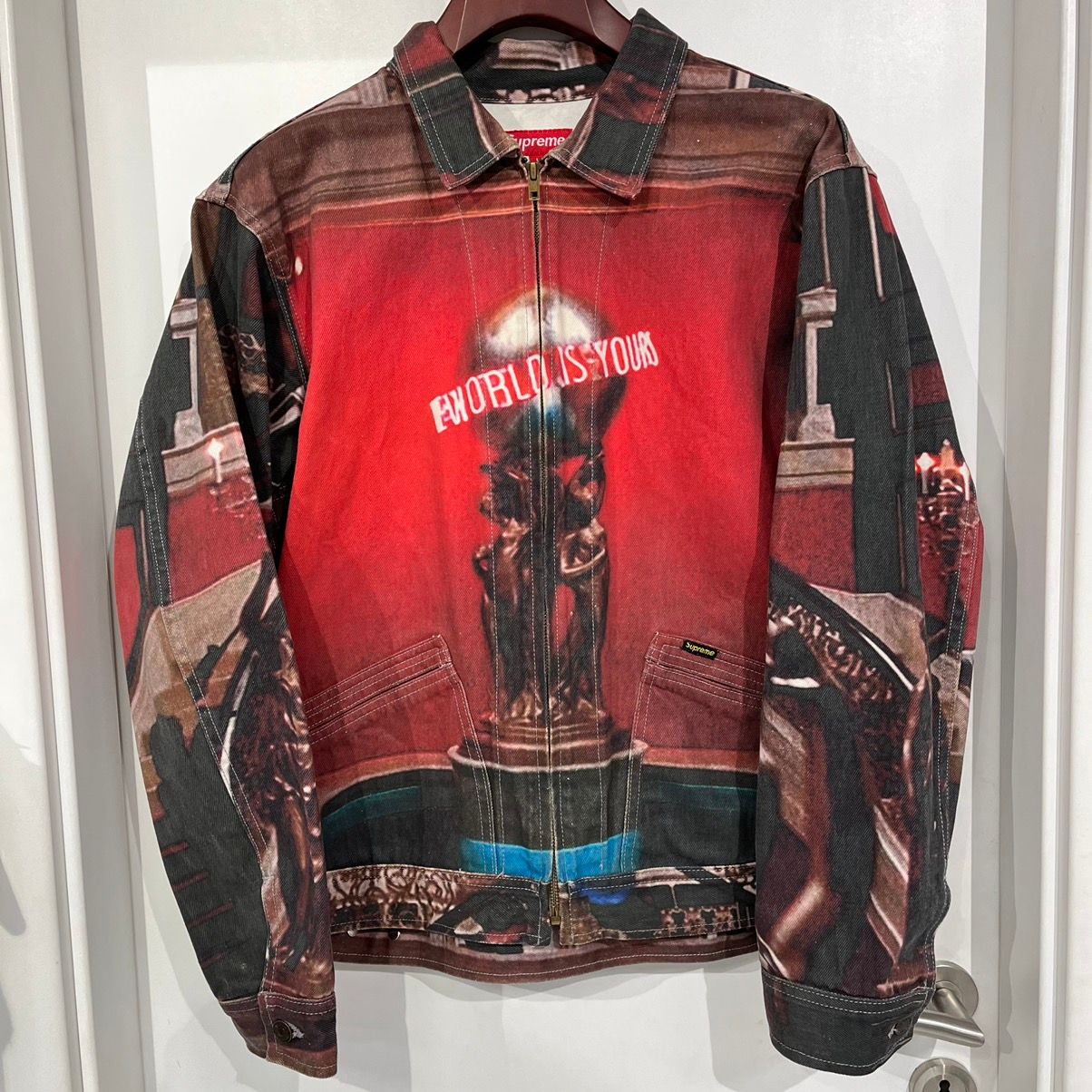 Supreme Scarface The World Is Yours Denim Jacket 'Multi' | Multi-Color | Men's Size M