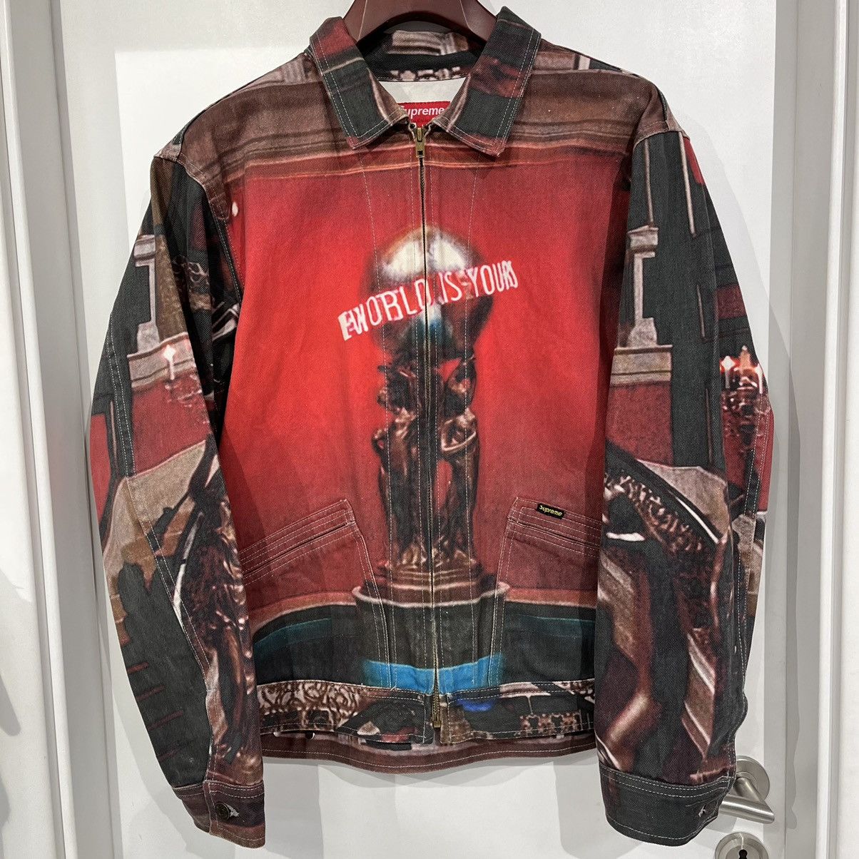 Supreme Scarface The World Is Yours Denim Jacket 'Multi' | Multi-Color | Men's Size M