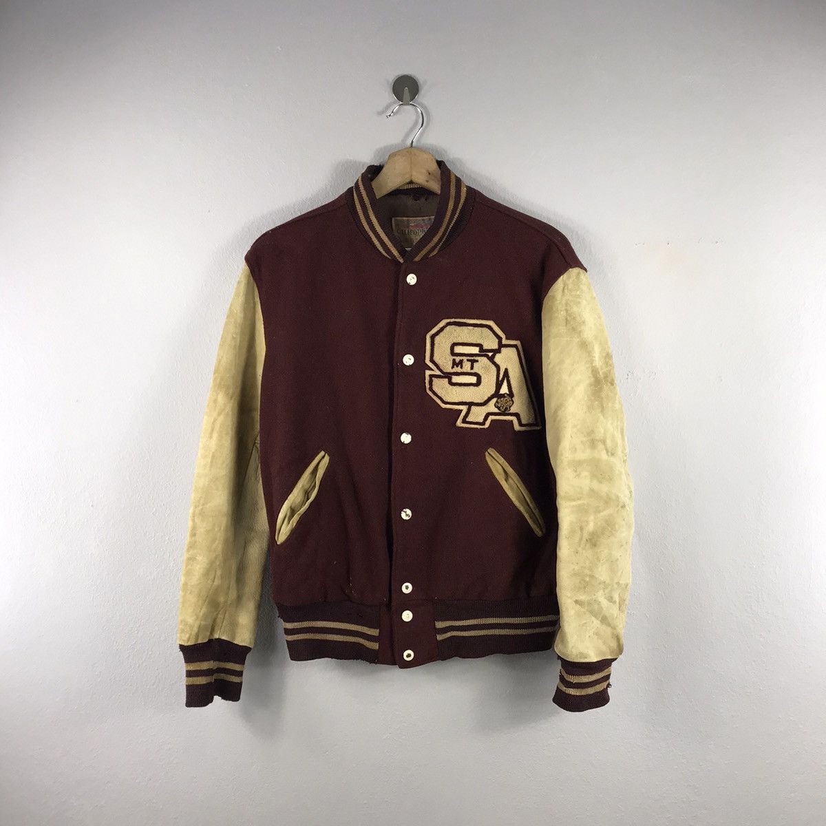 Vintage 60s California Sportswear wool leather Varsity