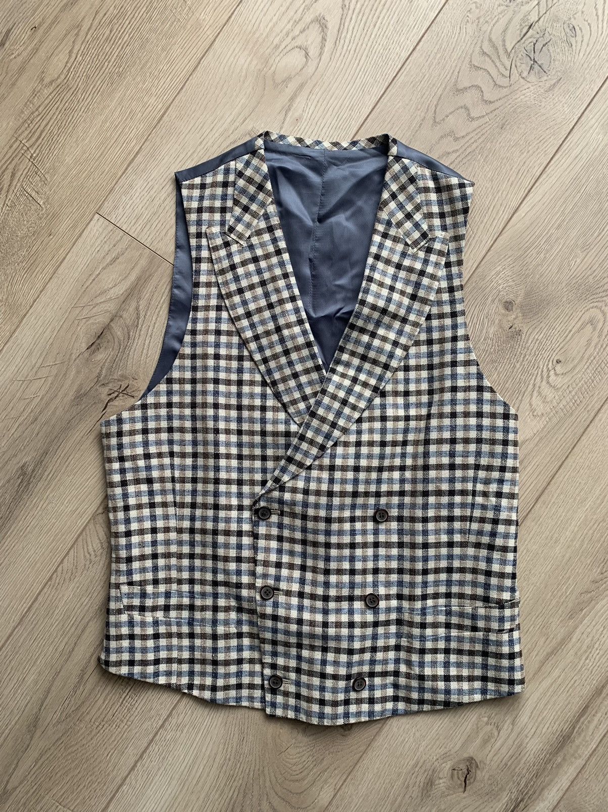 Suitsupply Suitsupply double breasted vest chekered ethomas Size 50R - 10 Thumbnail