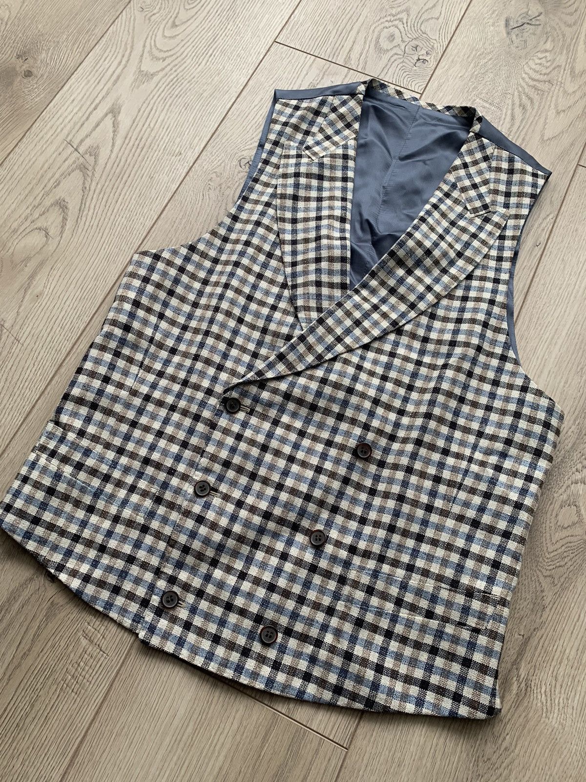 Suitsupply Suitsupply double breasted vest chekered ethomas Size 50R - 1 Thumbnail