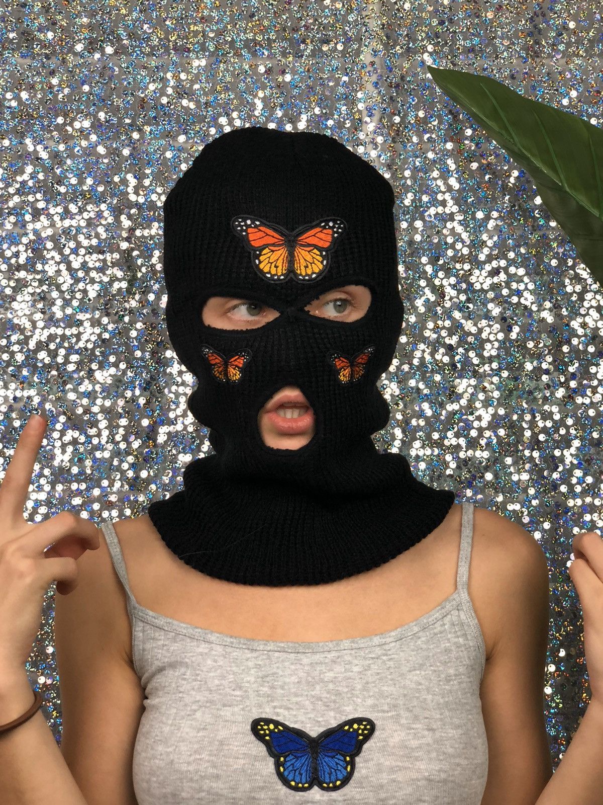 Butterfly Ski Mask Black, image size:1200x1600