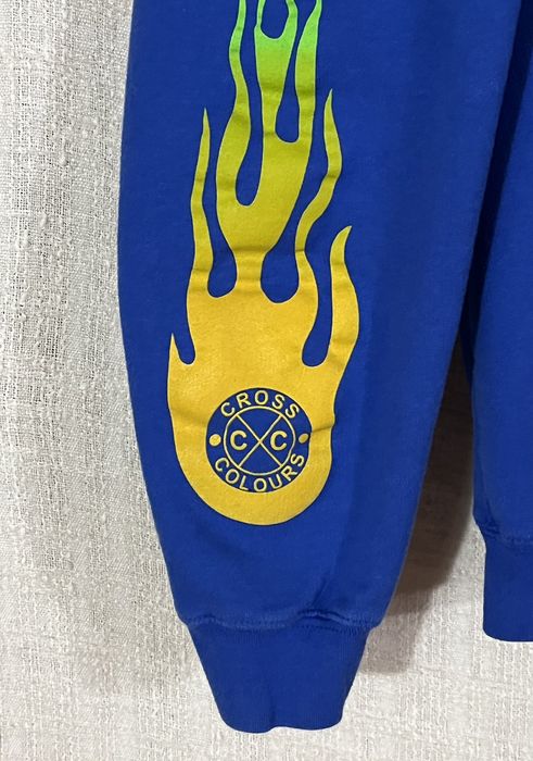 Cross Colours Billie Eilish x Cross Colors Blue Flame Hoodie Sweatshirt | Grailed