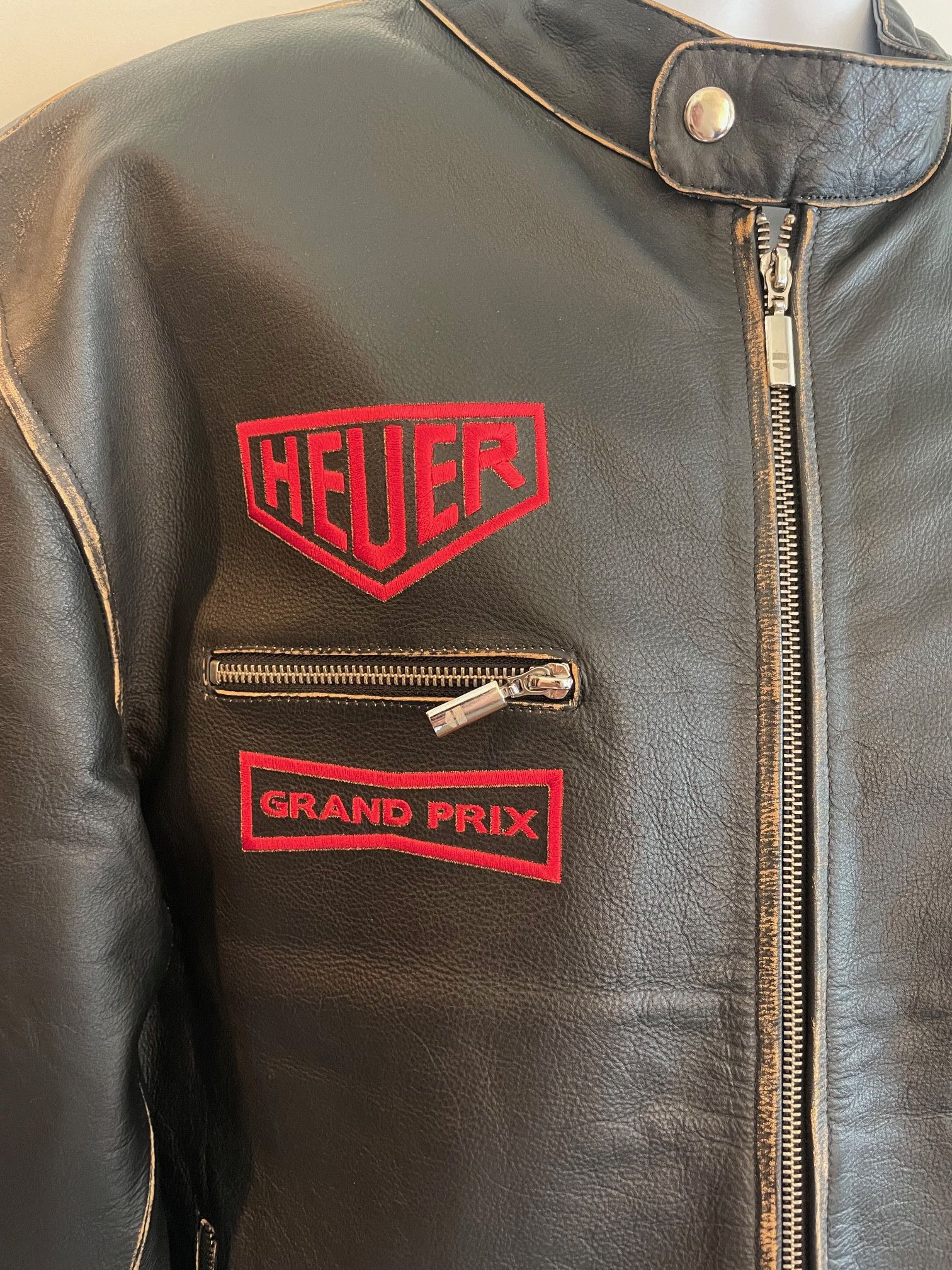Tag Heuer Dakota x Tag Heuer Black Leather Jacket XXL (fits