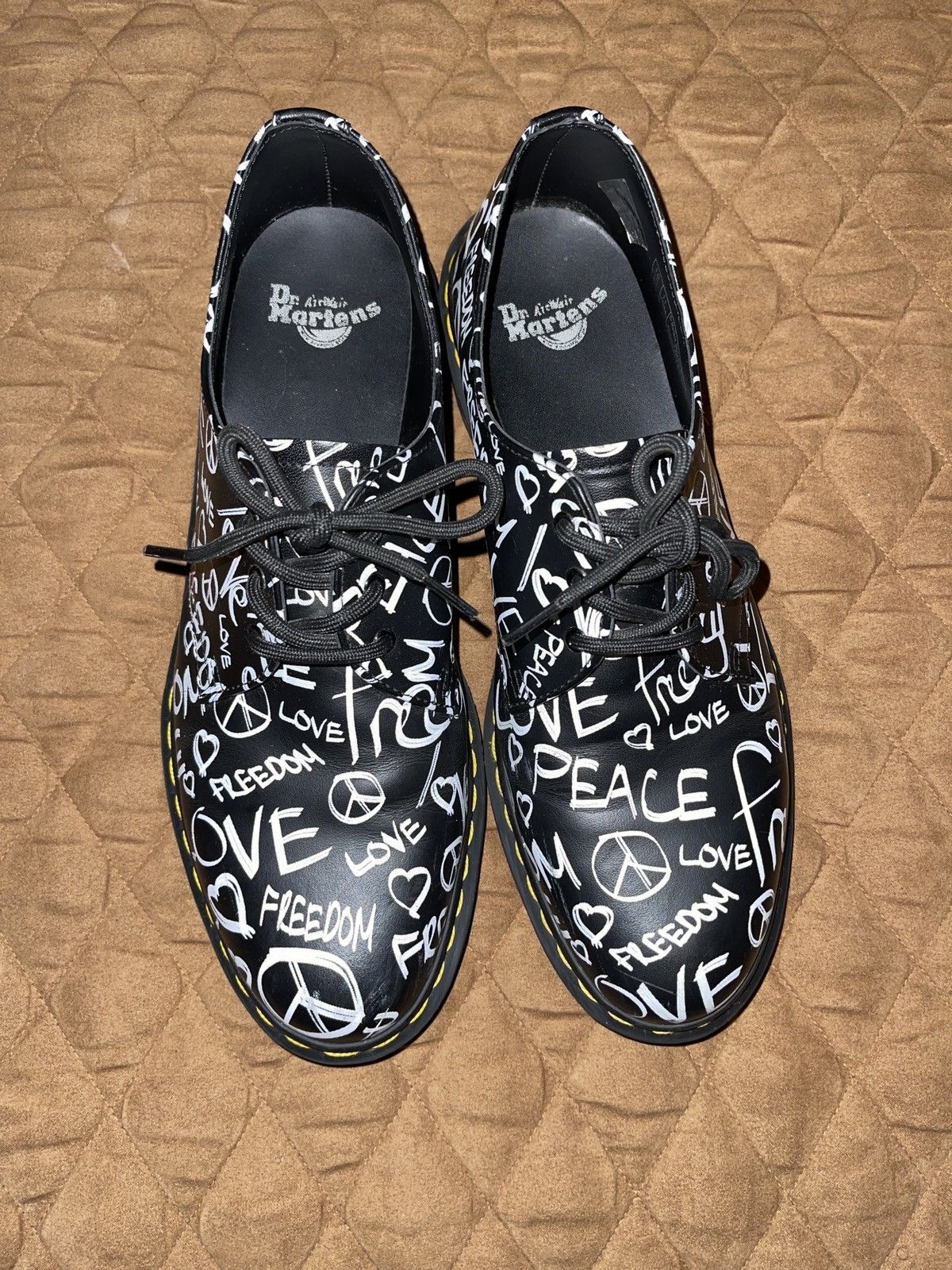 image of Dr Martens Dr. Martens 1461 Backhand Low Top Script Shoes in Black, Men's (Size 10)