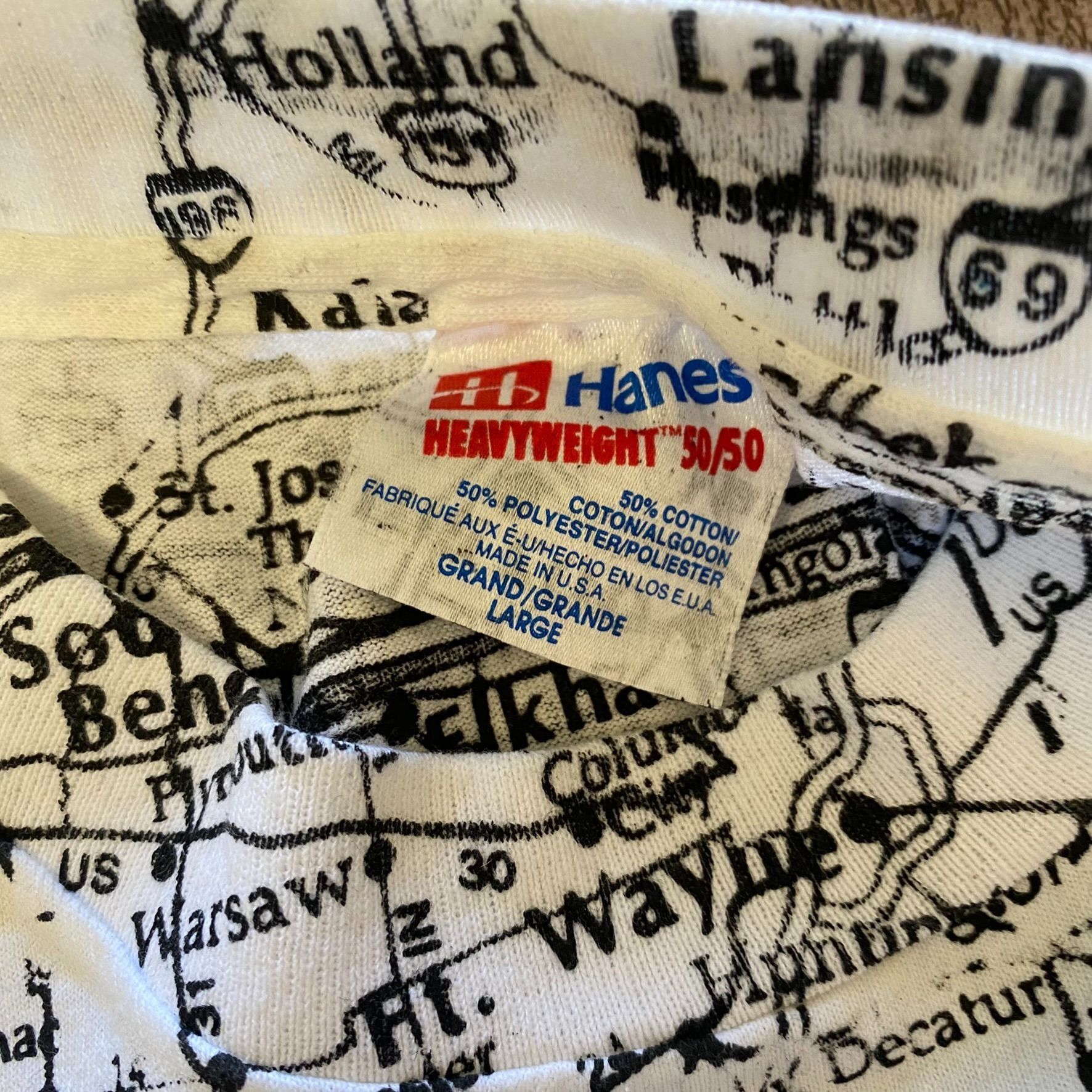 Hanes Midwest Road Map Vintage T-Shirt Size US L / EU 52-54 / 3 - 3 Thumbnail