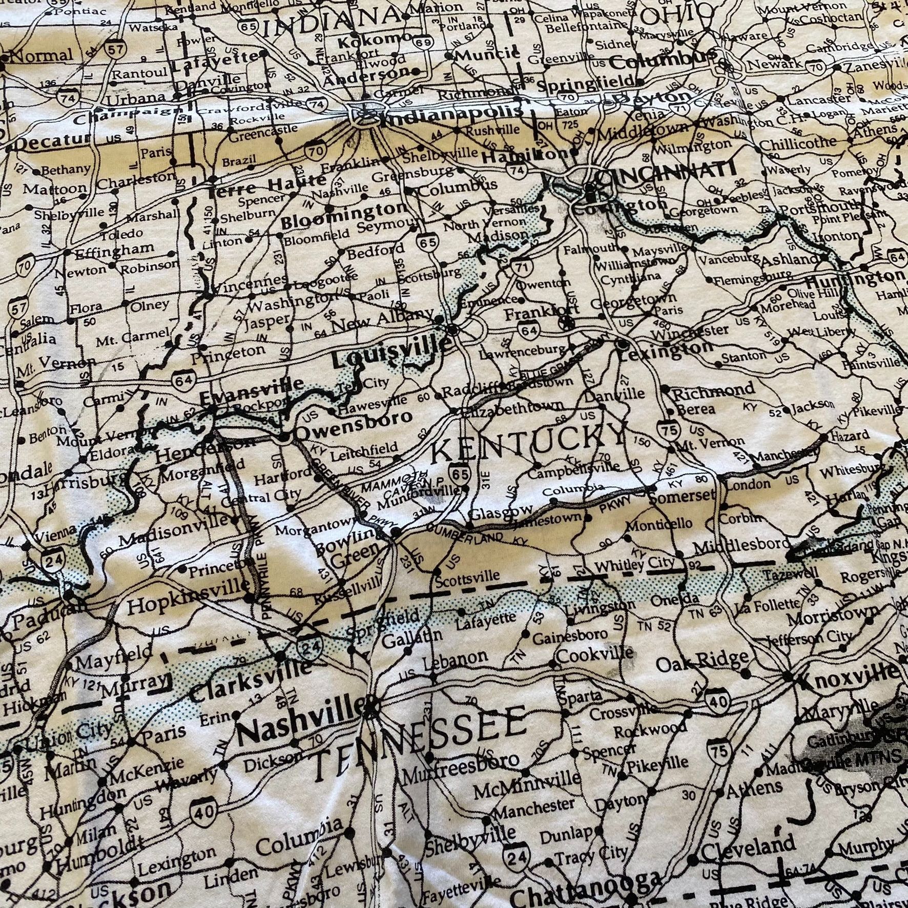 Hanes Midwest Road Map Vintage T-Shirt Size US L / EU 52-54 / 3 - 2 Thumbnail