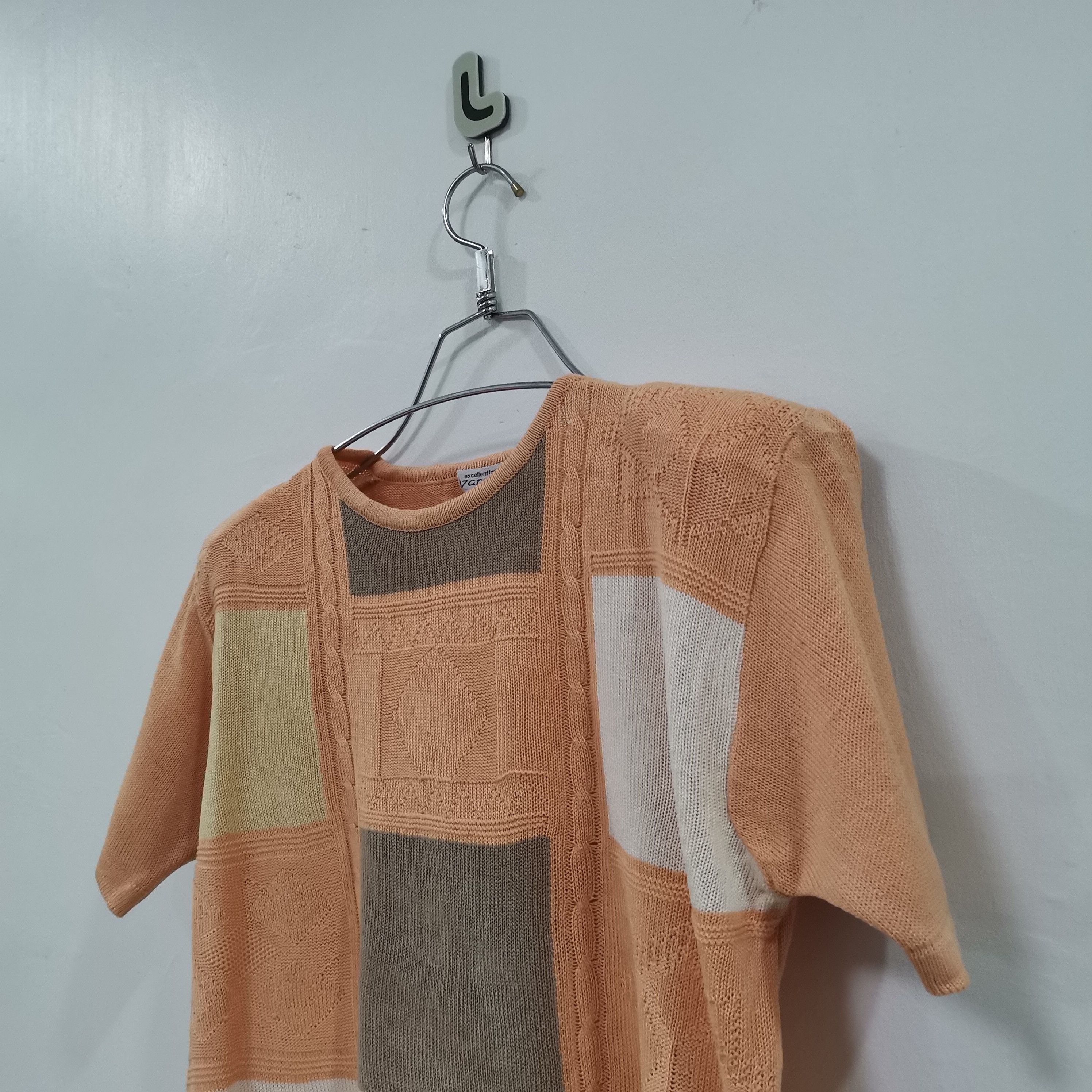 Patchwork design Cable Knitwear/Sweatshirt