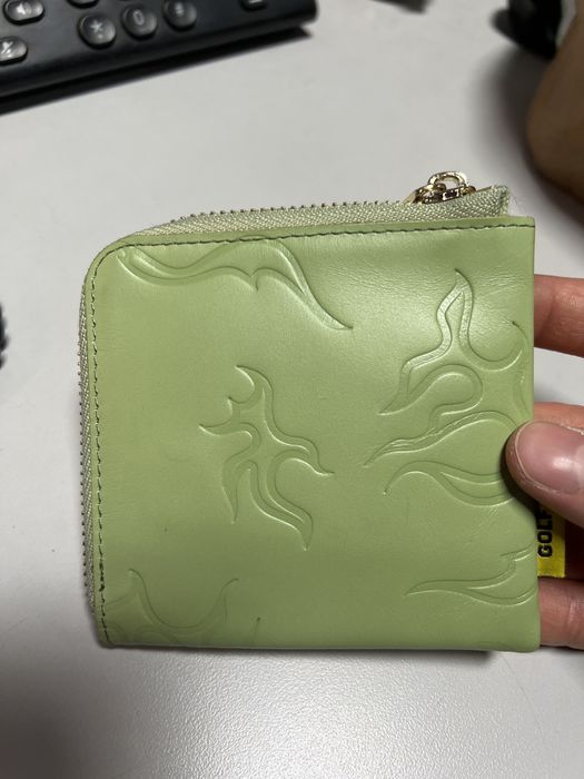 GOLF WANG DEBOSSED FLAME ZIP wallet sage - コインケース/小銭入れ