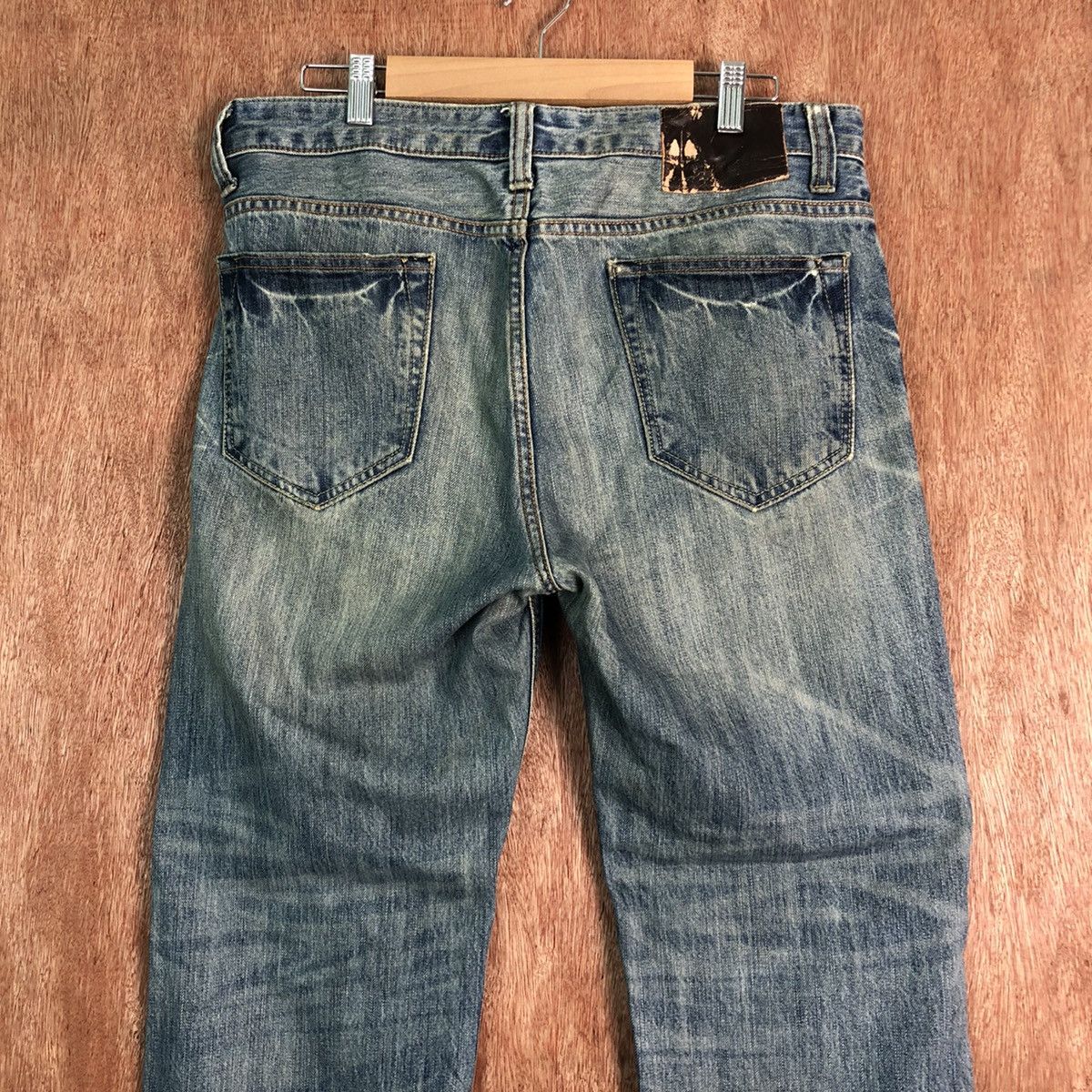 Japanese Brand DLL Navy Produce Blue distressed Denim vintage Pants #c206 Size US 32 / EU 48 - 8 Thumbnail