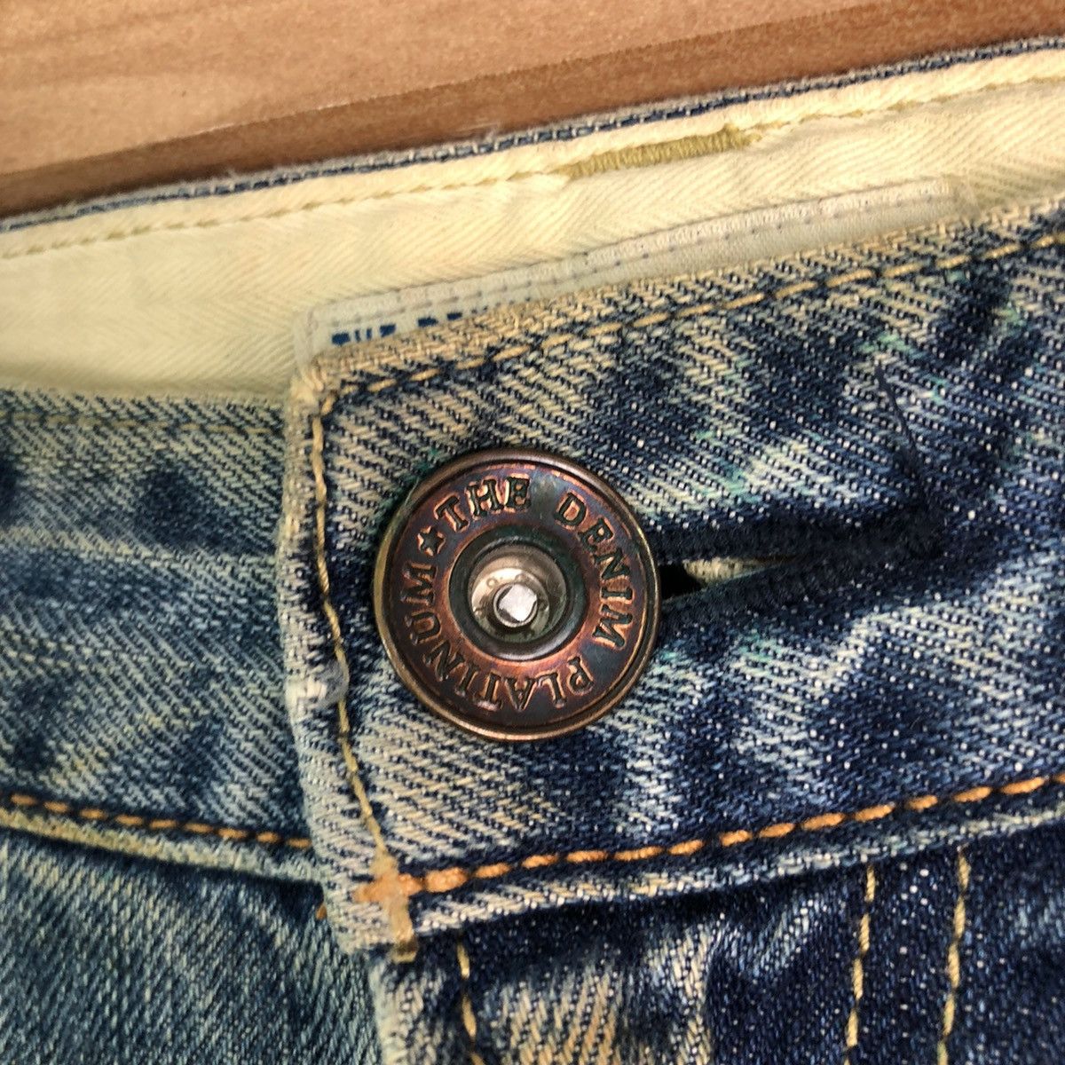 Japanese Brand DLL Navy Produce Blue distressed Denim vintage Pants #c206 Size US 32 / EU 48 - 5 Thumbnail