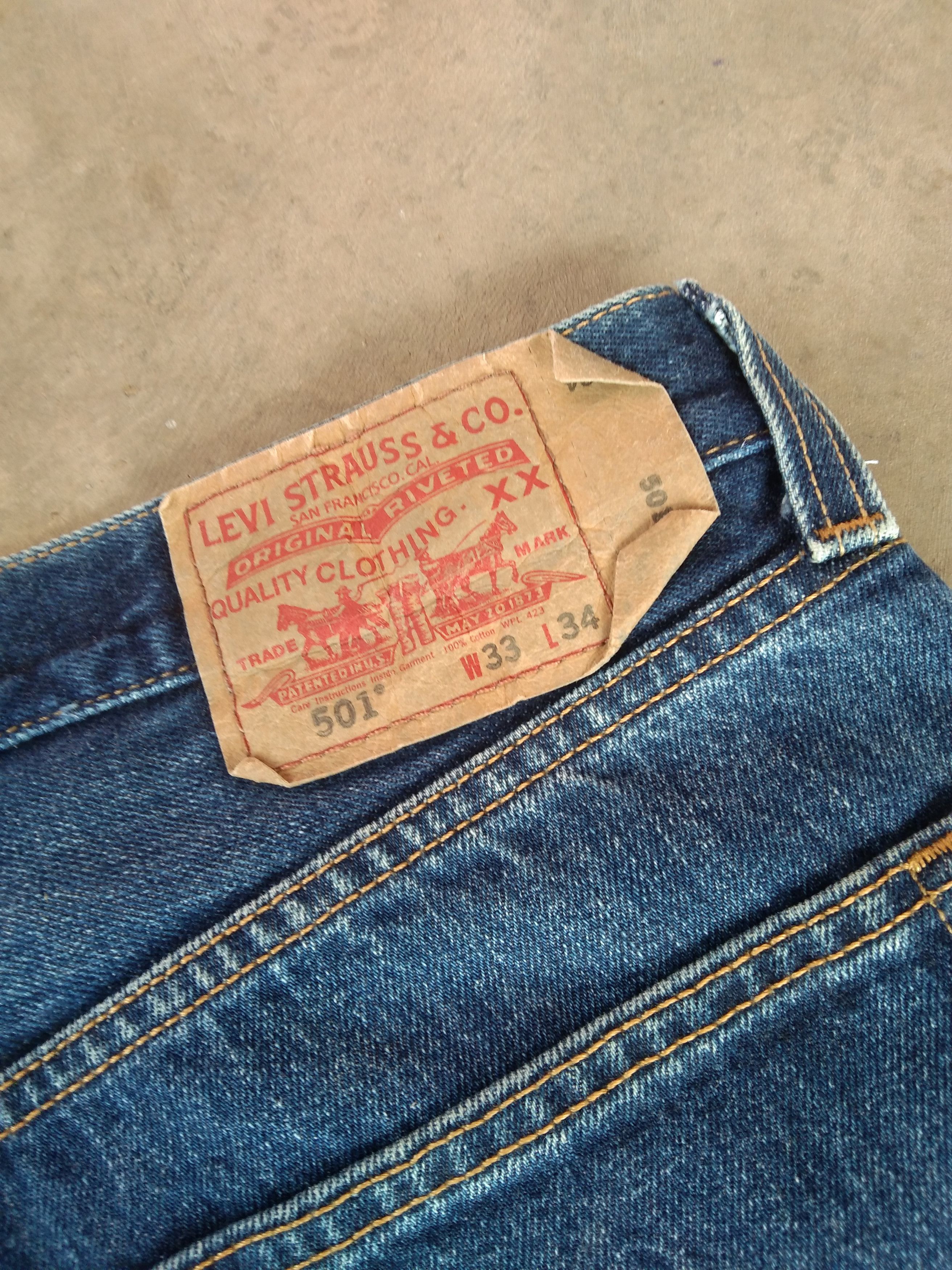 Levi's Vintage Levis 501 Straight Leg Distressed Jeans 33x34 Size US 33 - 4 Thumbnail
