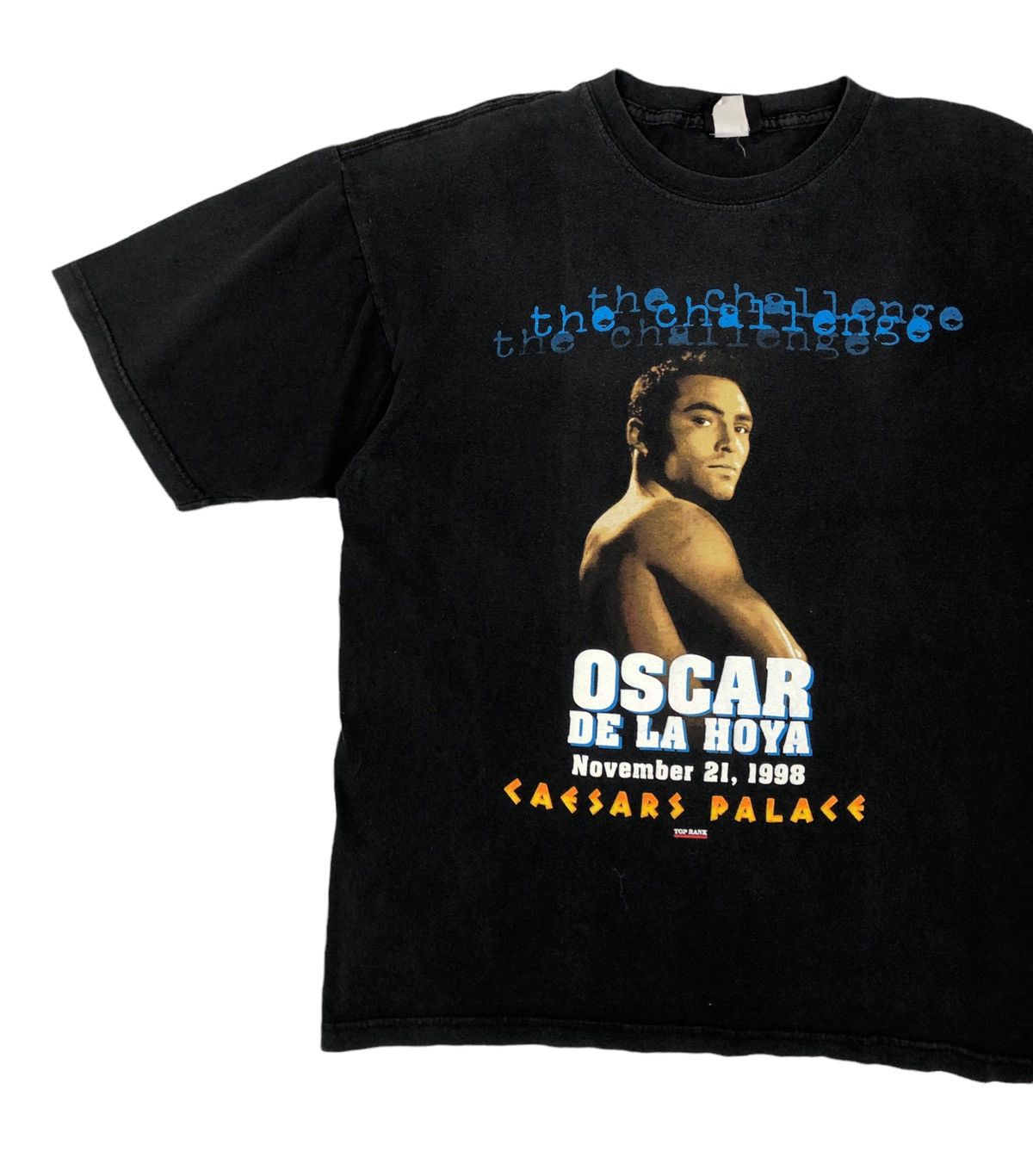 Vintage Vintage 90s Oscar De La Hoya Boxing T Shirt Size US XL / EU 56 / 4 - 4 Thumbnail