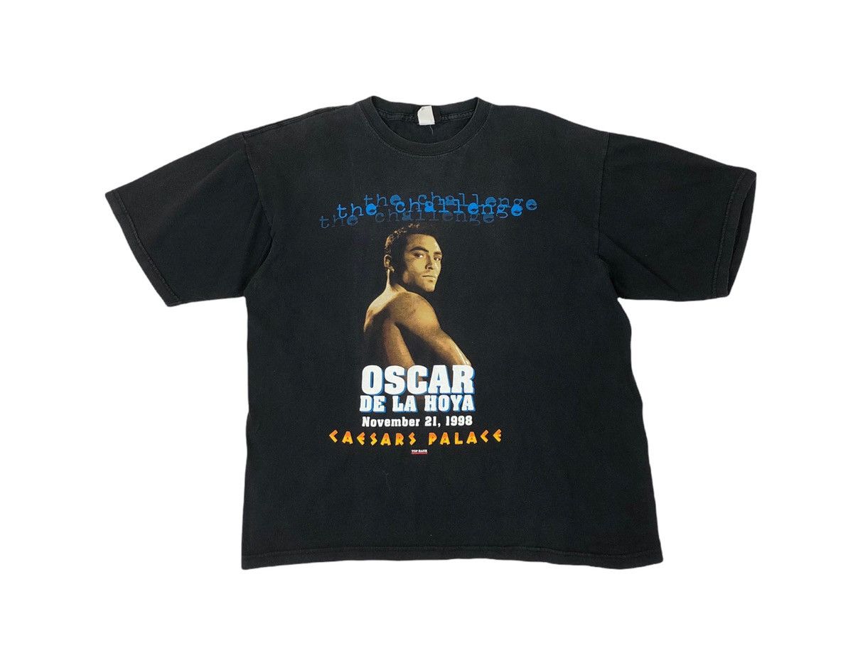 Vintage Vintage 90s Oscar De La Hoya Boxing T Shirt Size US XL / EU 56 / 4 - 1 Thumbnail