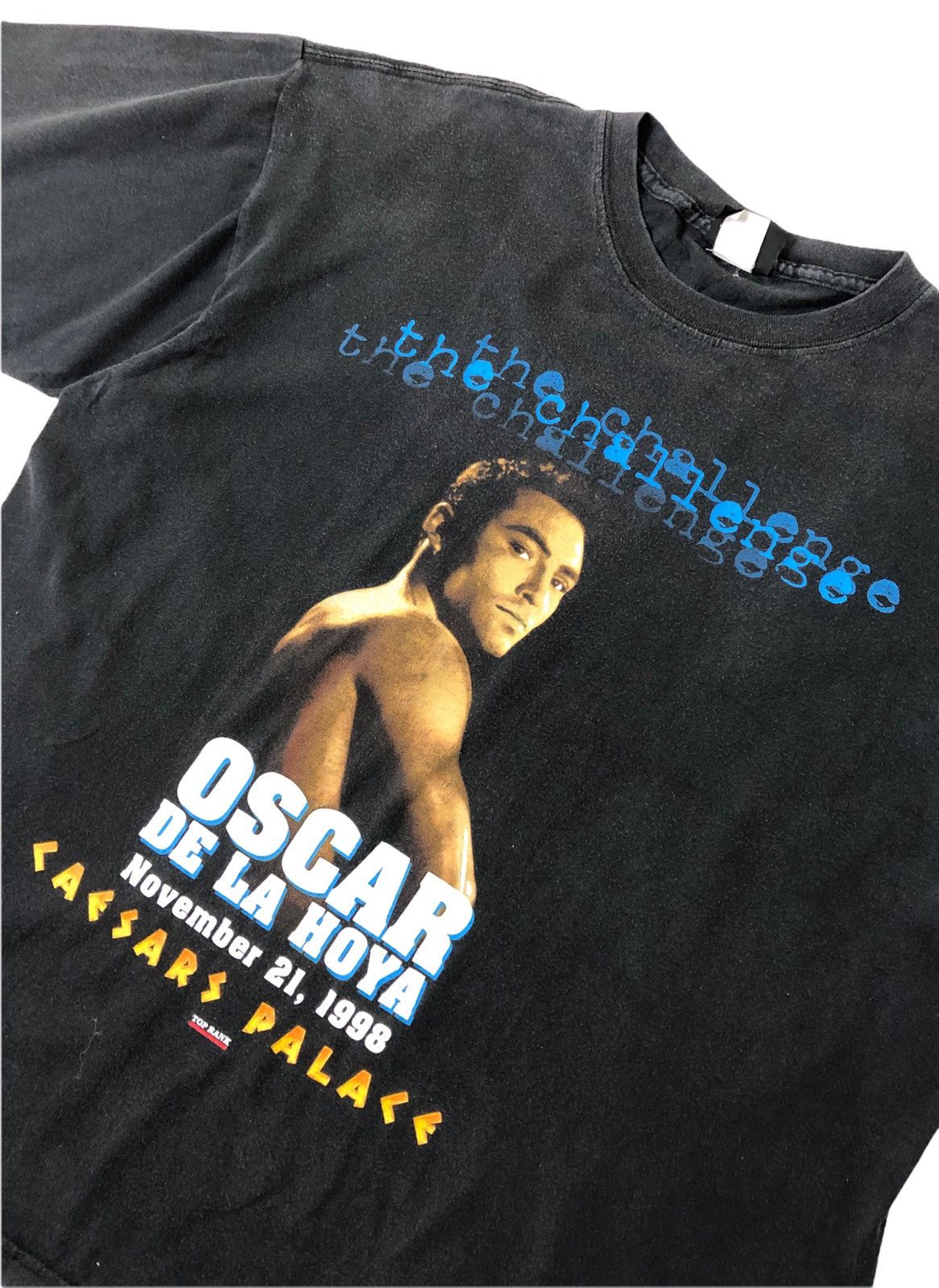 Vintage Vintage 90s Oscar De La Hoya Boxing T Shirt Size US XL / EU 56 / 4 - 2 Thumbnail