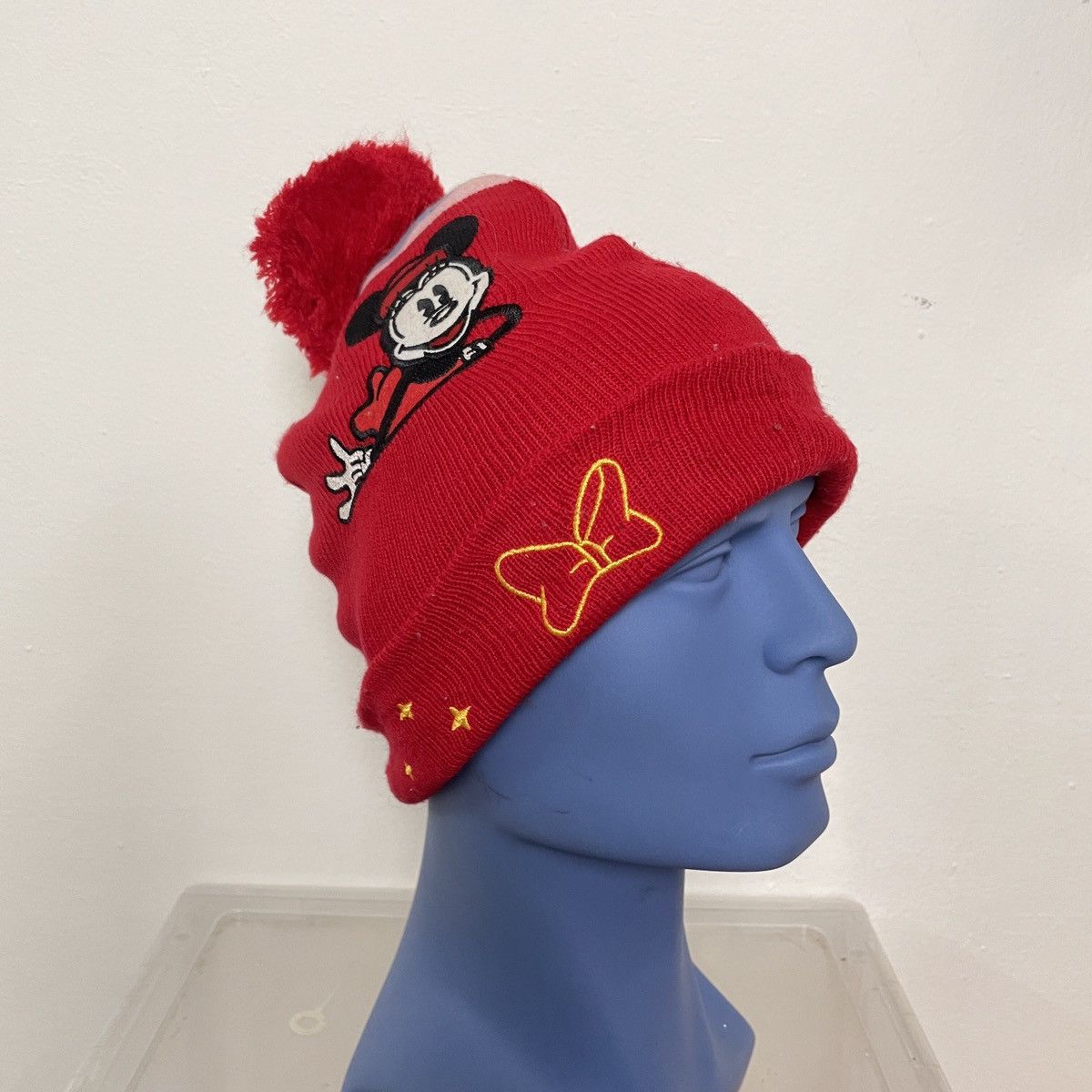 image of Vintage Disney Miniey Mouse Beanie Hat in Red, Men's