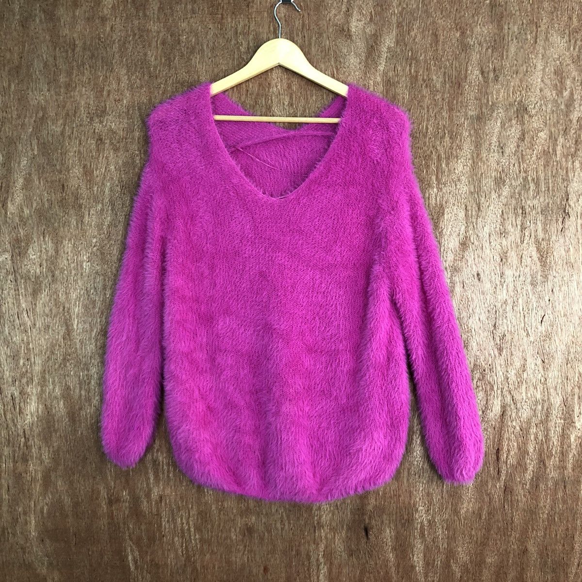 Japanese Brand Japan GU pink Mohair Shag Shaggy knit Swater #c312 Size S / US 4 / IT 40 - 1 Thumbnail