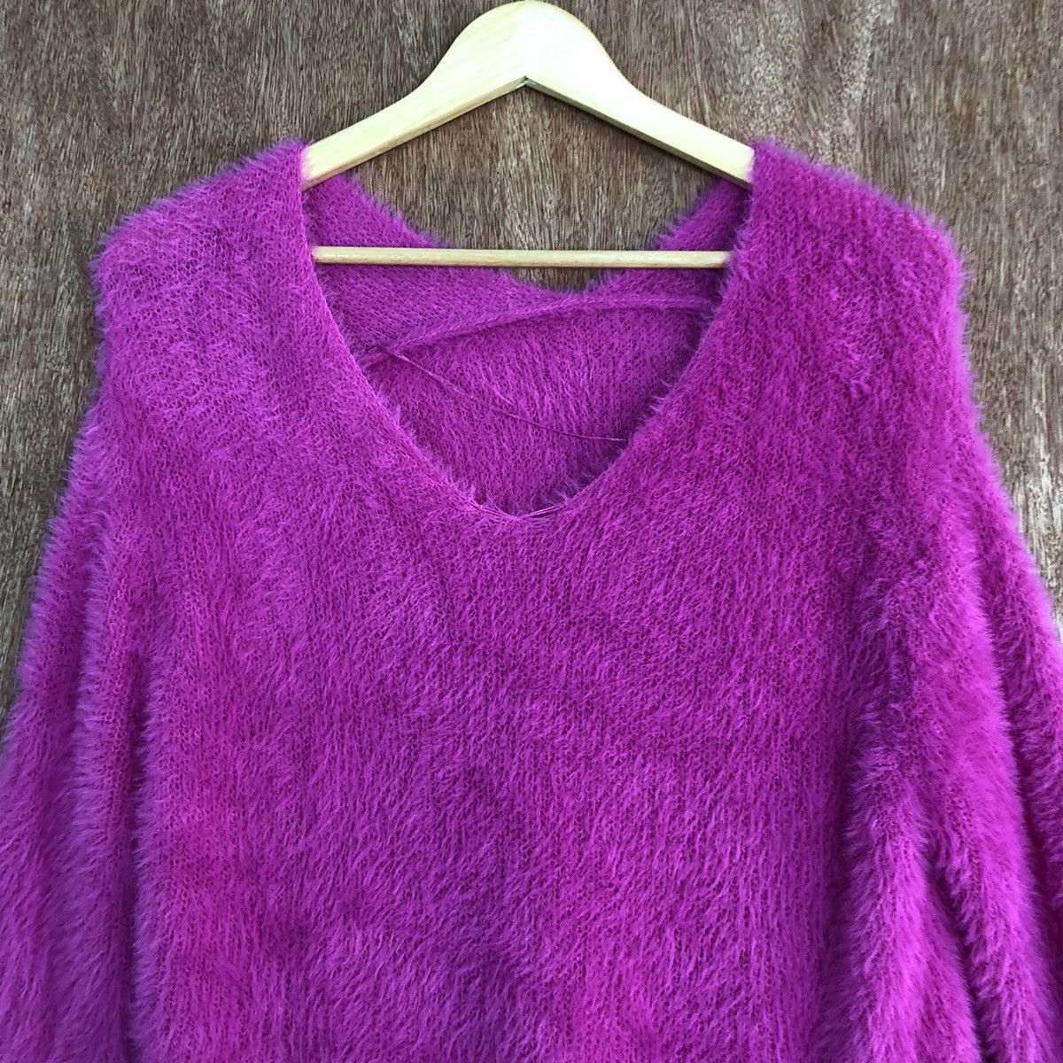 Japanese Brand Japan GU pink Mohair Shag Shaggy knit Swater #c312 Size S / US 4 / IT 40 - 8 Thumbnail