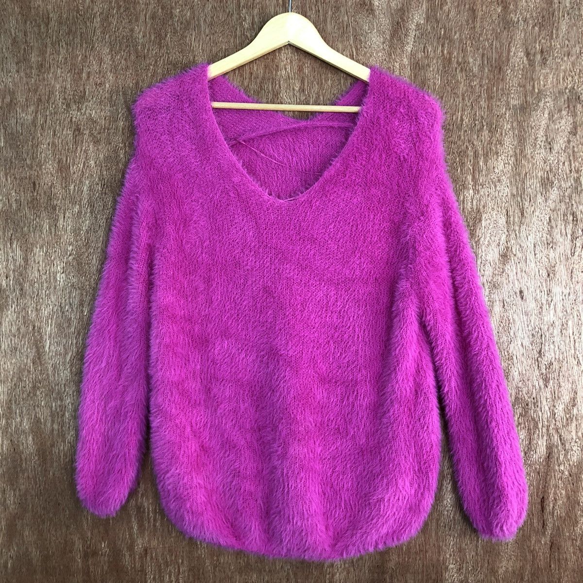 Japanese Brand Japan GU pink Mohair Shag Shaggy knit Swater #c312 Size S / US 4 / IT 40 - 3 Thumbnail