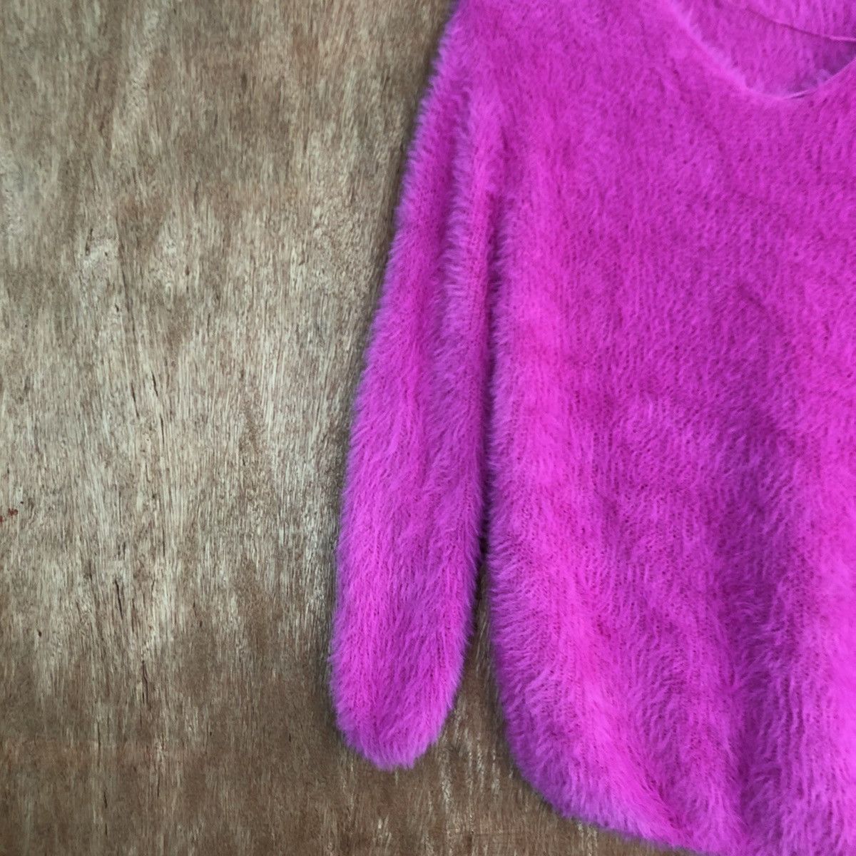 Japanese Brand Japan GU pink Mohair Shag Shaggy knit Swater #c312 Size S / US 4 / IT 40 - 7 Thumbnail
