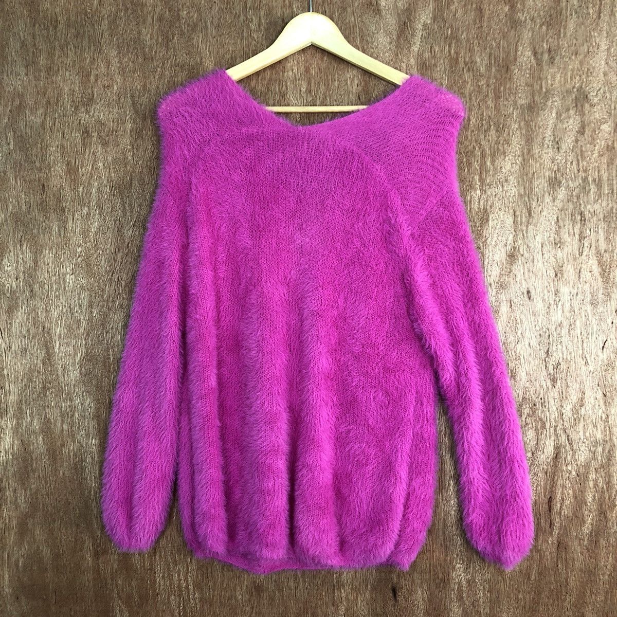 Japanese Brand Japan GU pink Mohair Shag Shaggy knit Swater #c312 Size S / US 4 / IT 40 - 9 Thumbnail
